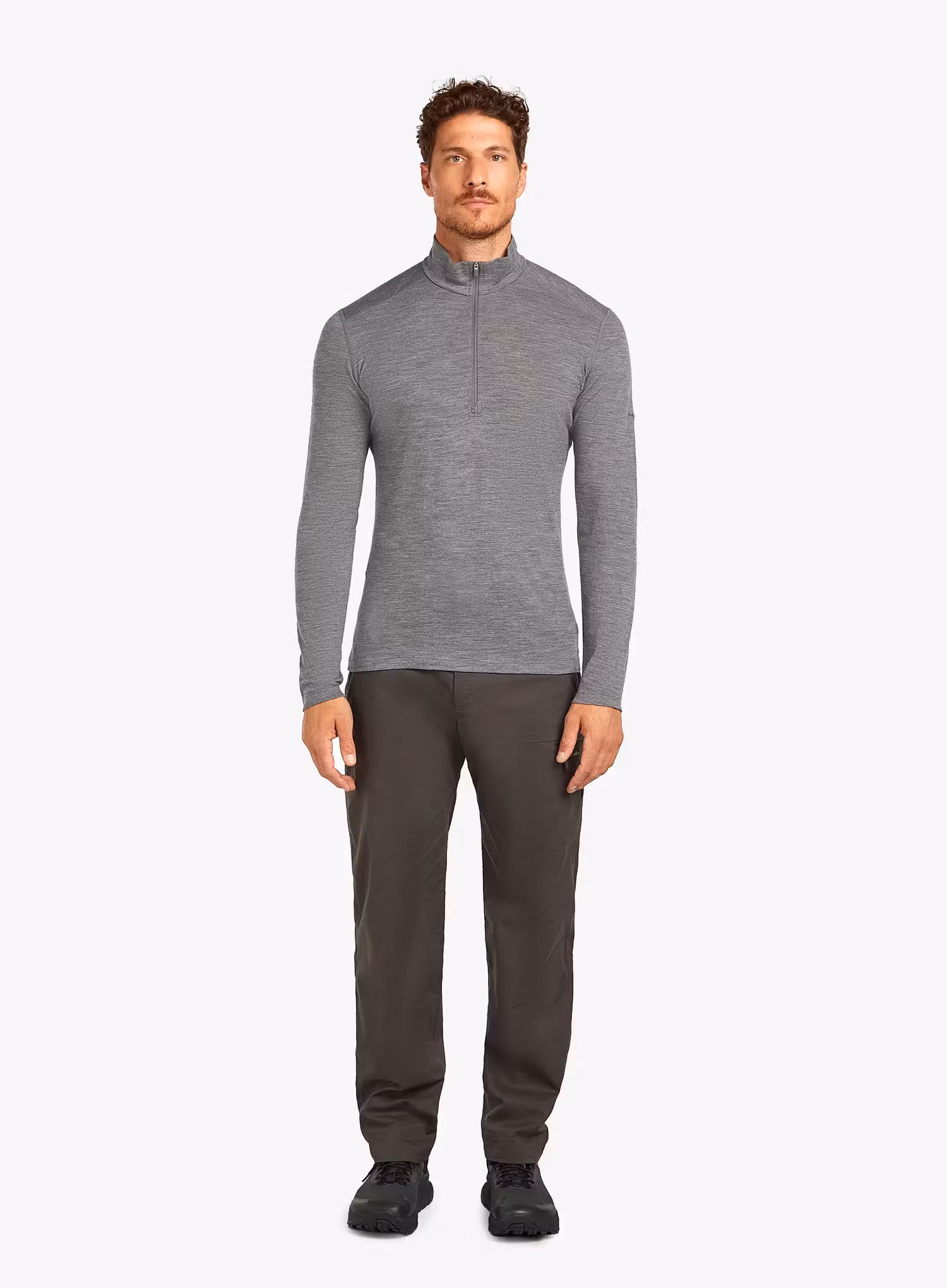 Funkčné tričko Icebreaker 200 Oasis L/S Half Zip - gritstone hthr