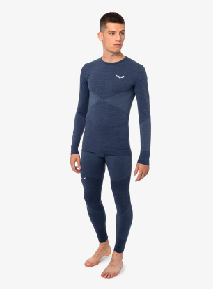 Pánske funkčné tričko Salewa Zebru Medium Warm AMR L/S Tee - dark denim