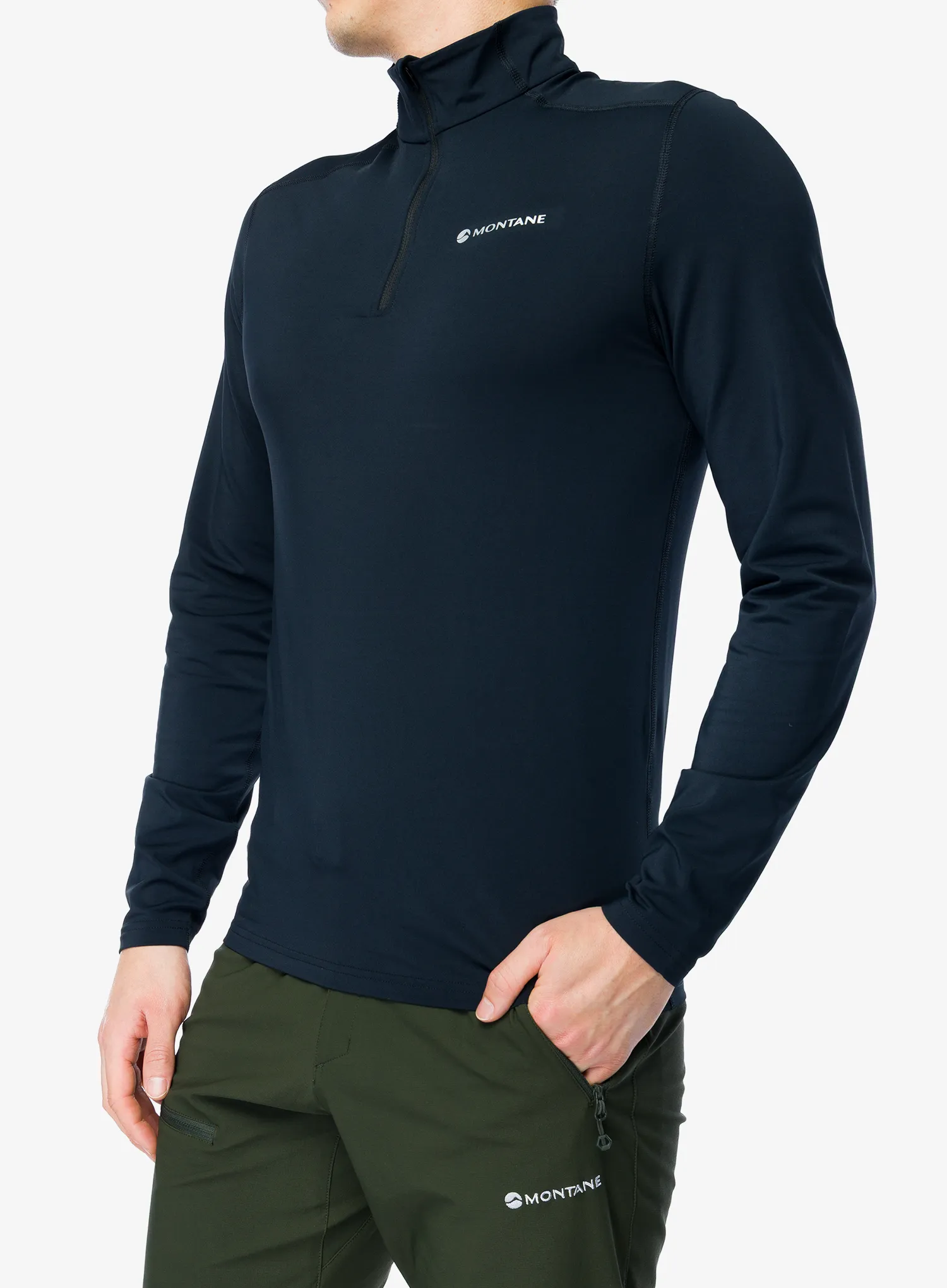 Funkčné tričko Montane Dart Xt Zip Neck - black