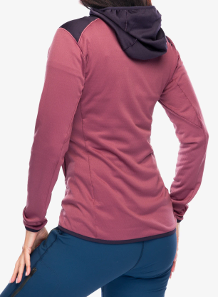 Mikina dámska adidas TERREX Xperior Light Fleece Hooded Jacket - quiet crimson/aurora black