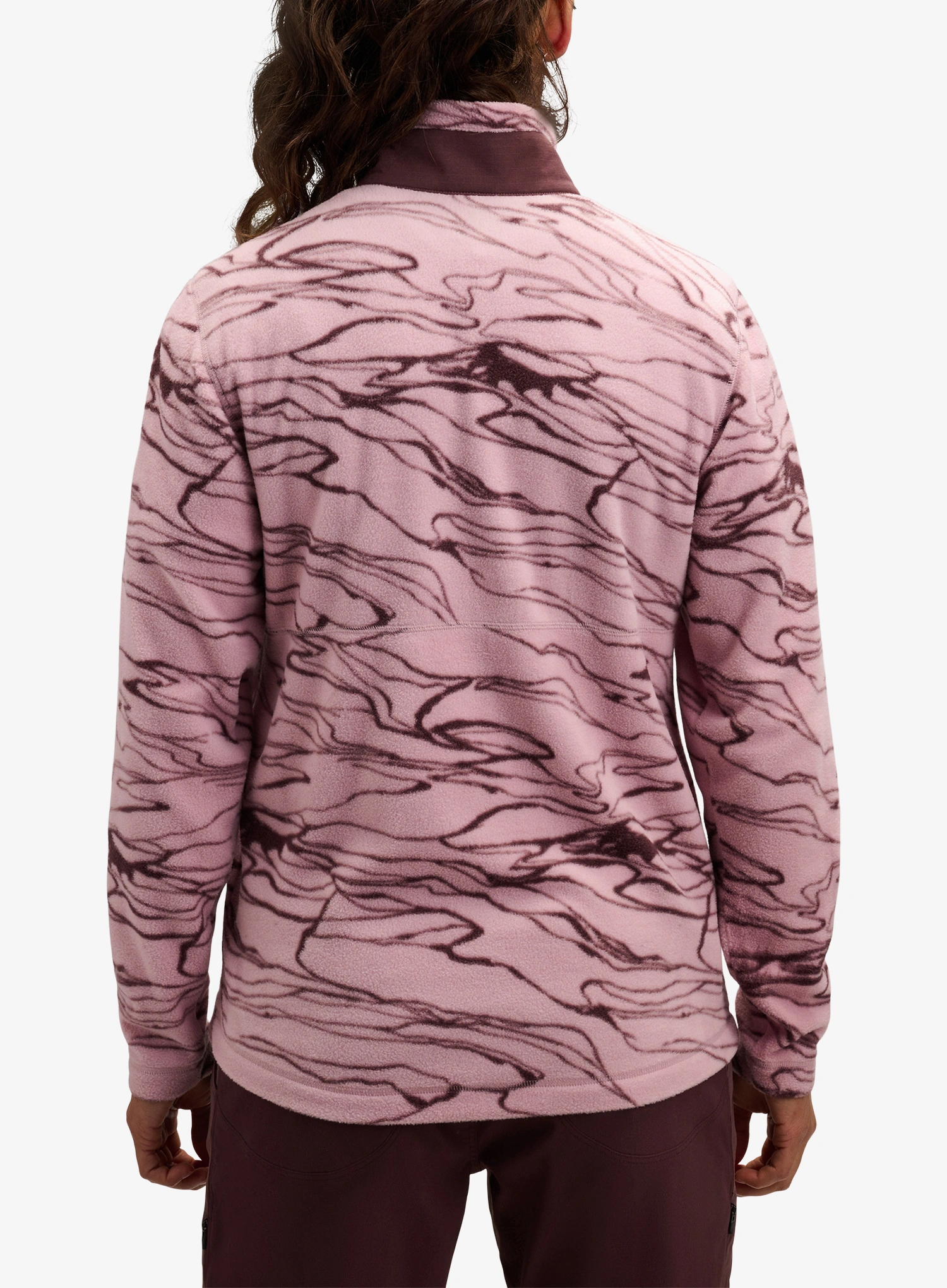 Lezecká mikina dámska Black Diamond Lightweight HZ Poly Fleece - relief/meadow rose/fig