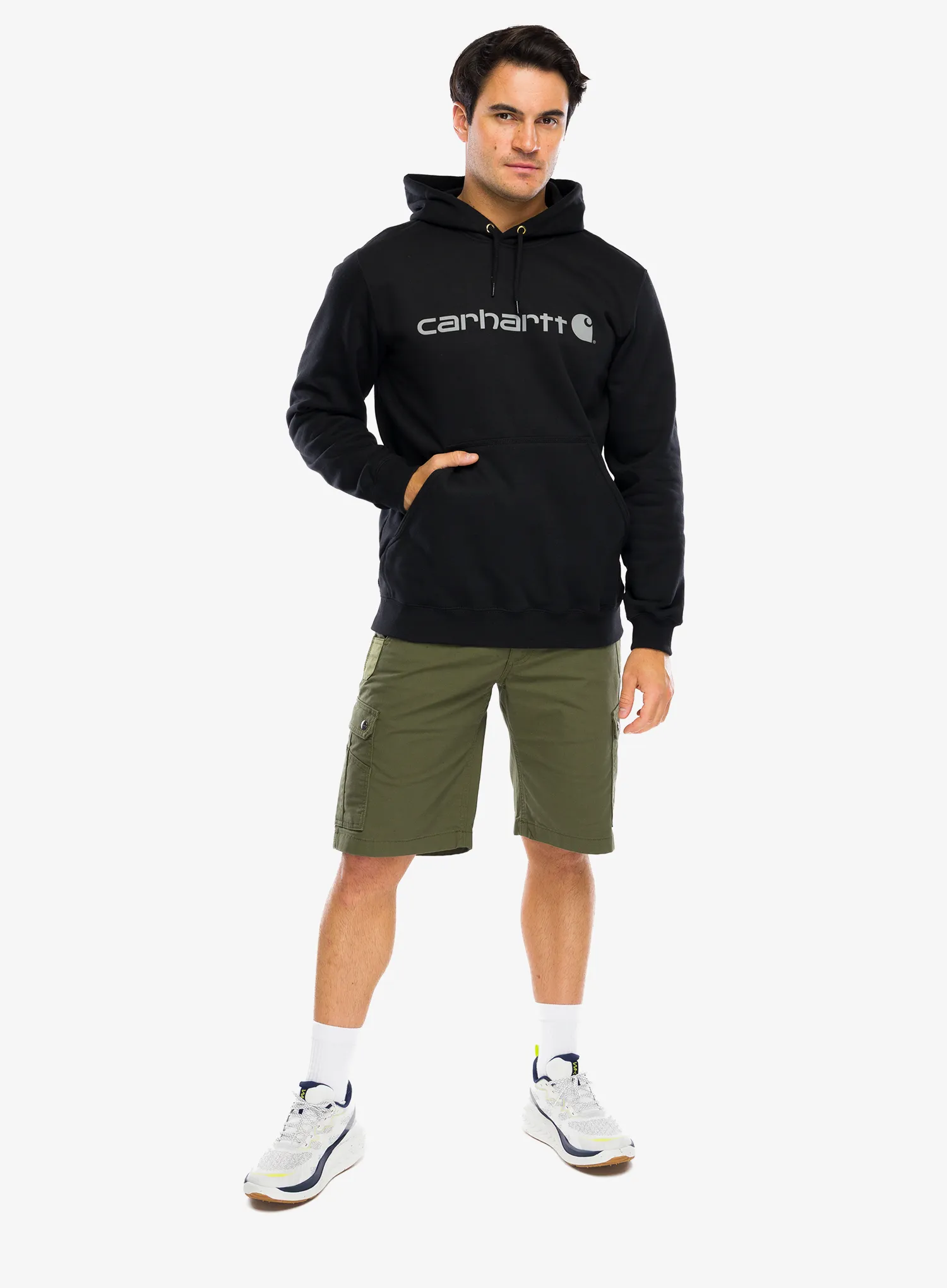 Mikina s kapucňou Carhartt Marquette Logo Sweatshirt - black/gray