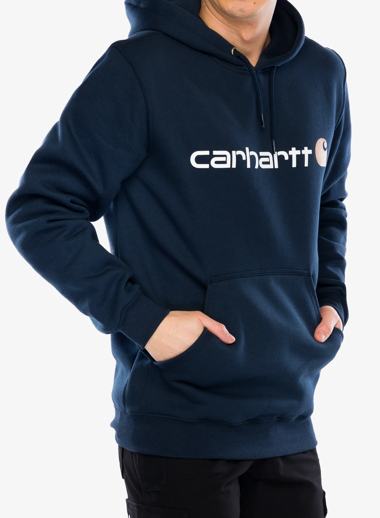 Mikina s kapucňou Carhartt Signature Logo Sweatshirt - new navy