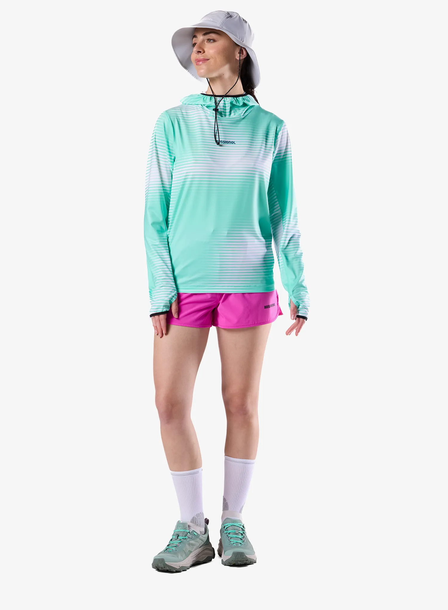 Dámska mikina s kapucňou Rossignol Westweg Sun Hoodie - white line fogg