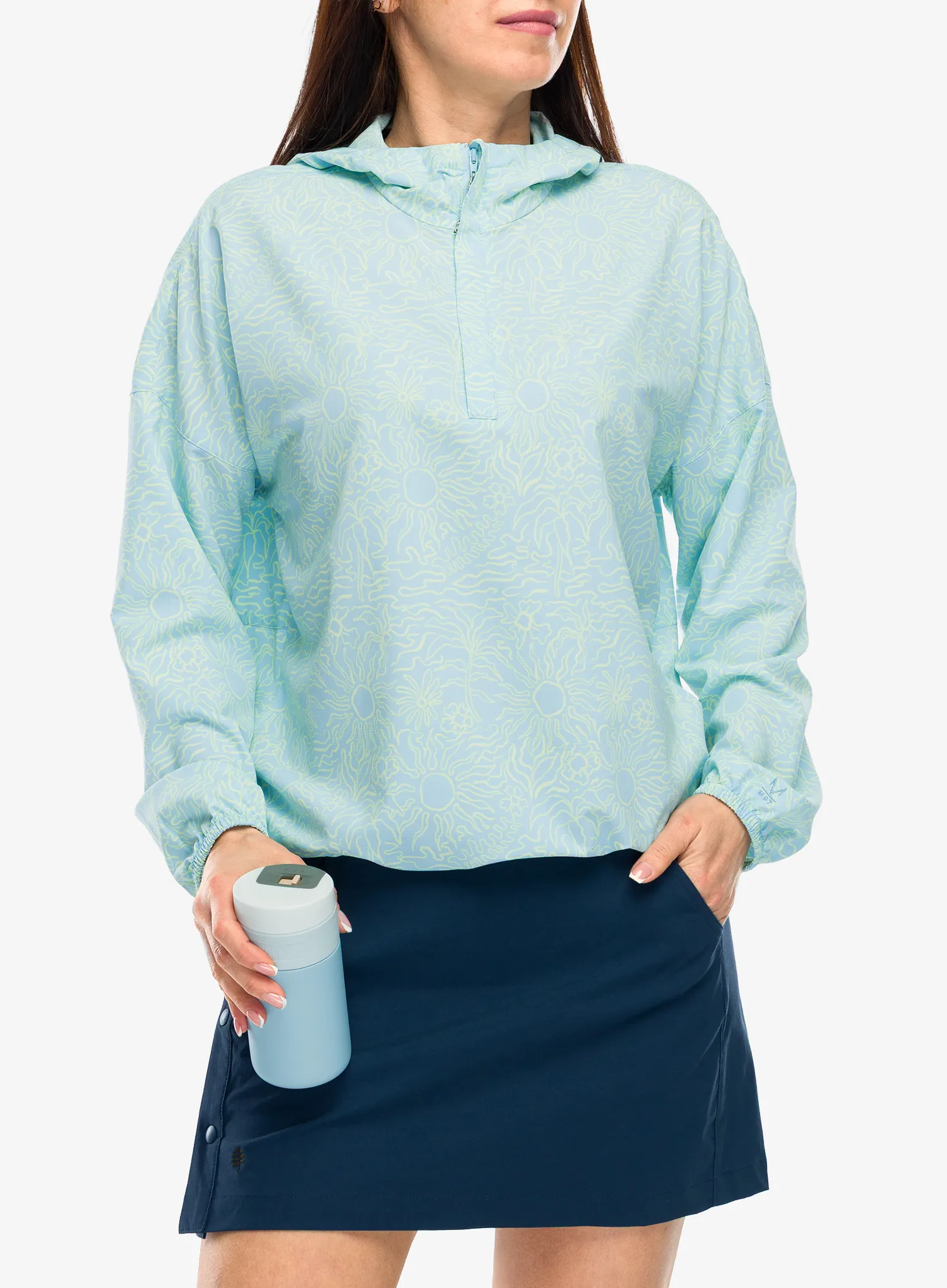 Dámska mikina s kapucňou Royal Robbins Salathe Sun Hoodie L/S - skyway solar pt