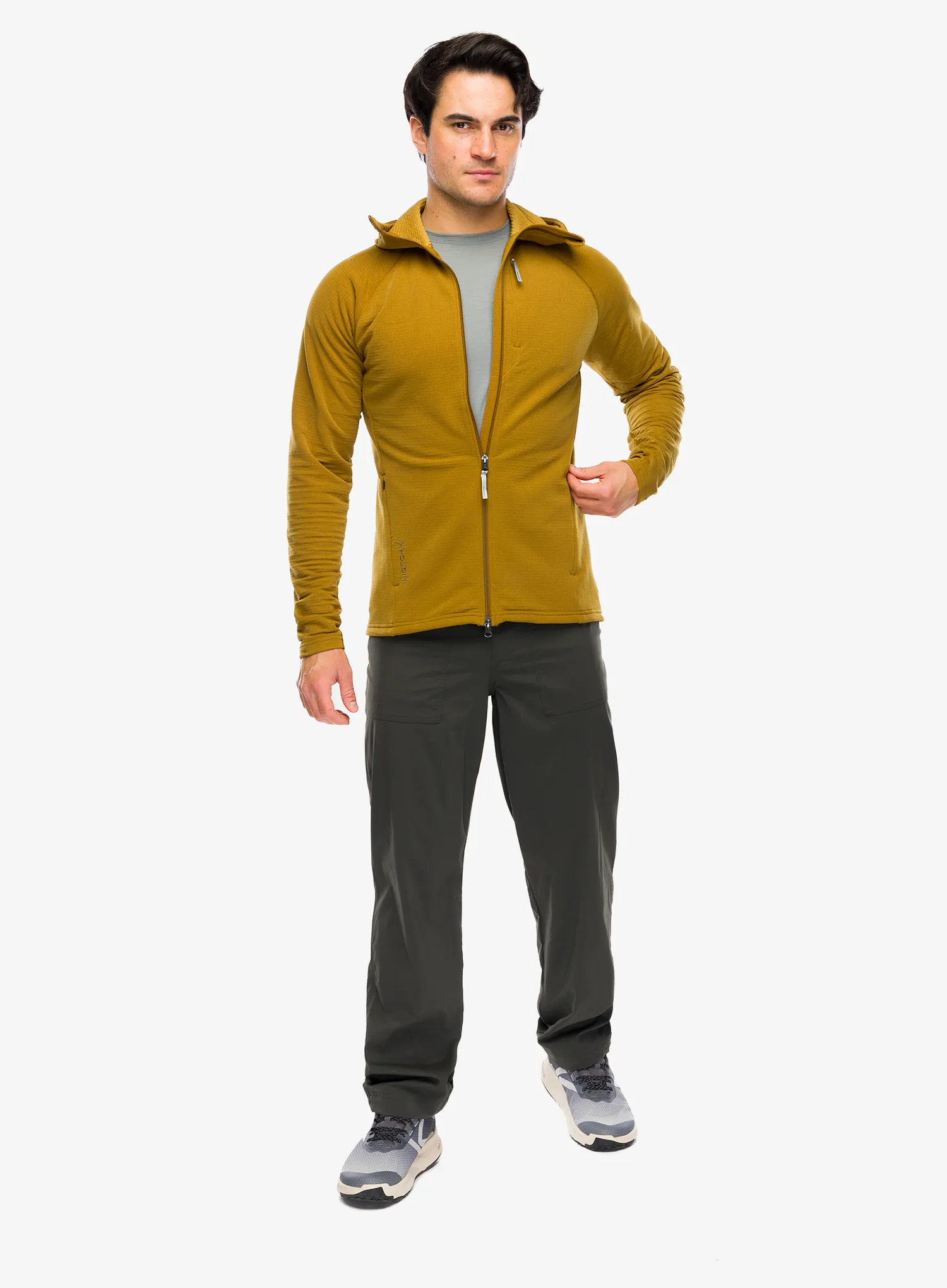 Mikina s kapucňou Houdini Aero Houdi - greenish gold