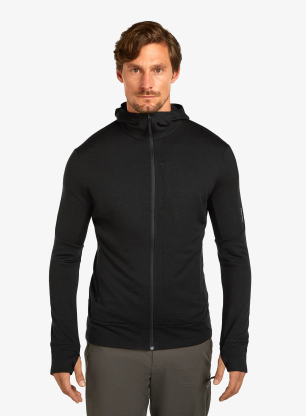 Mikina s kapucňou Icebreaker Merino 260 Quantum IV LS Zip Hoodie - black