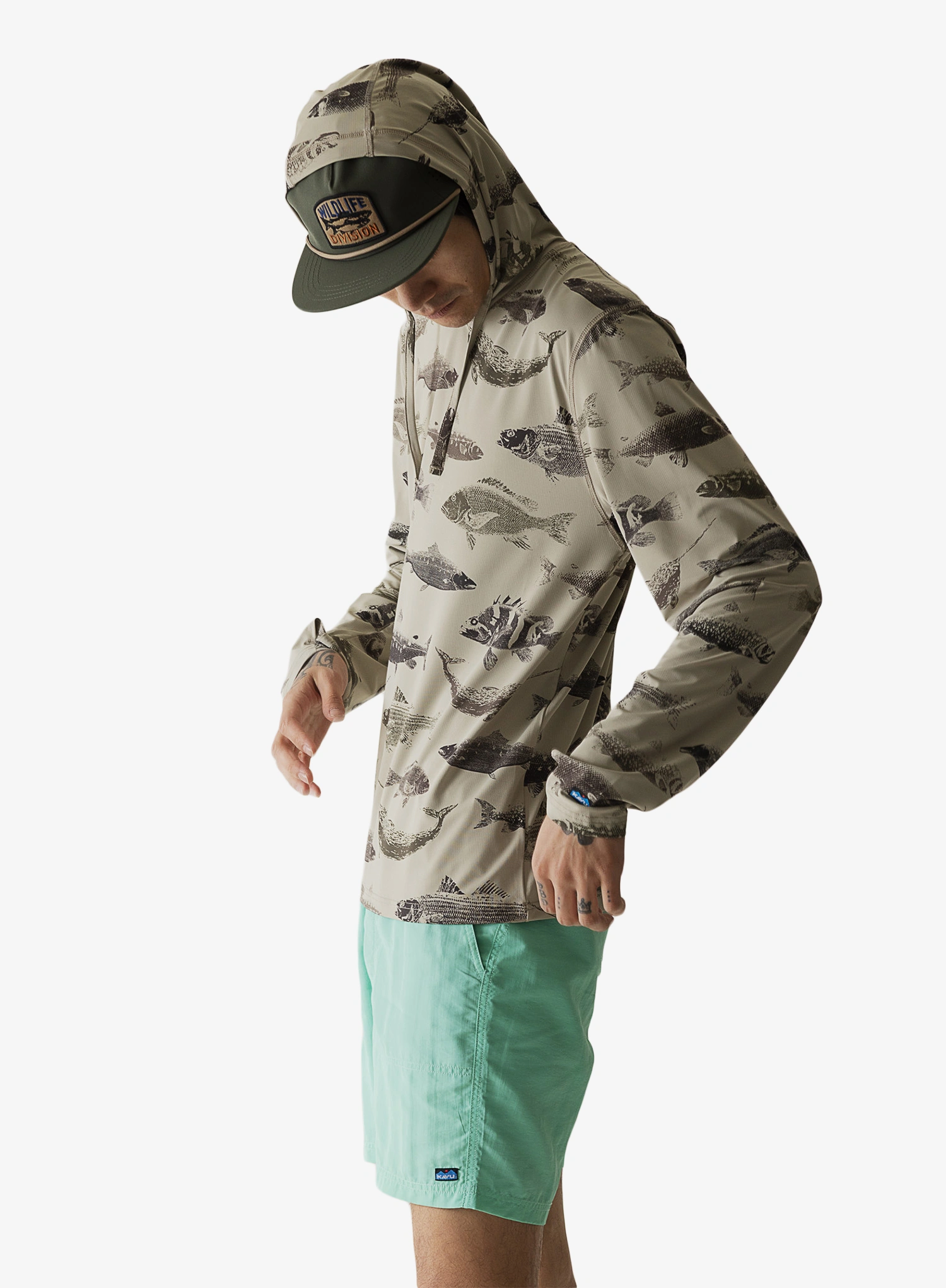 Mikina s kapucňou Kavu Sunday Hoodie - fish big