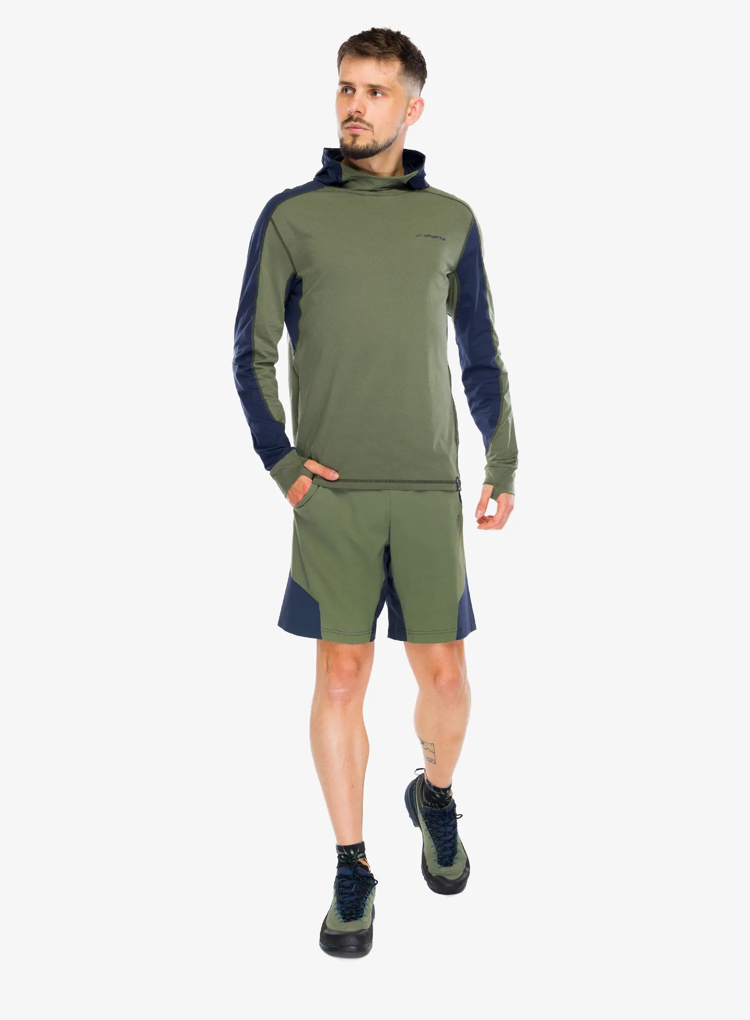Mikina s kapucňou La Sportiva Cloud Shadow Sun Hoody - cypress/night sky