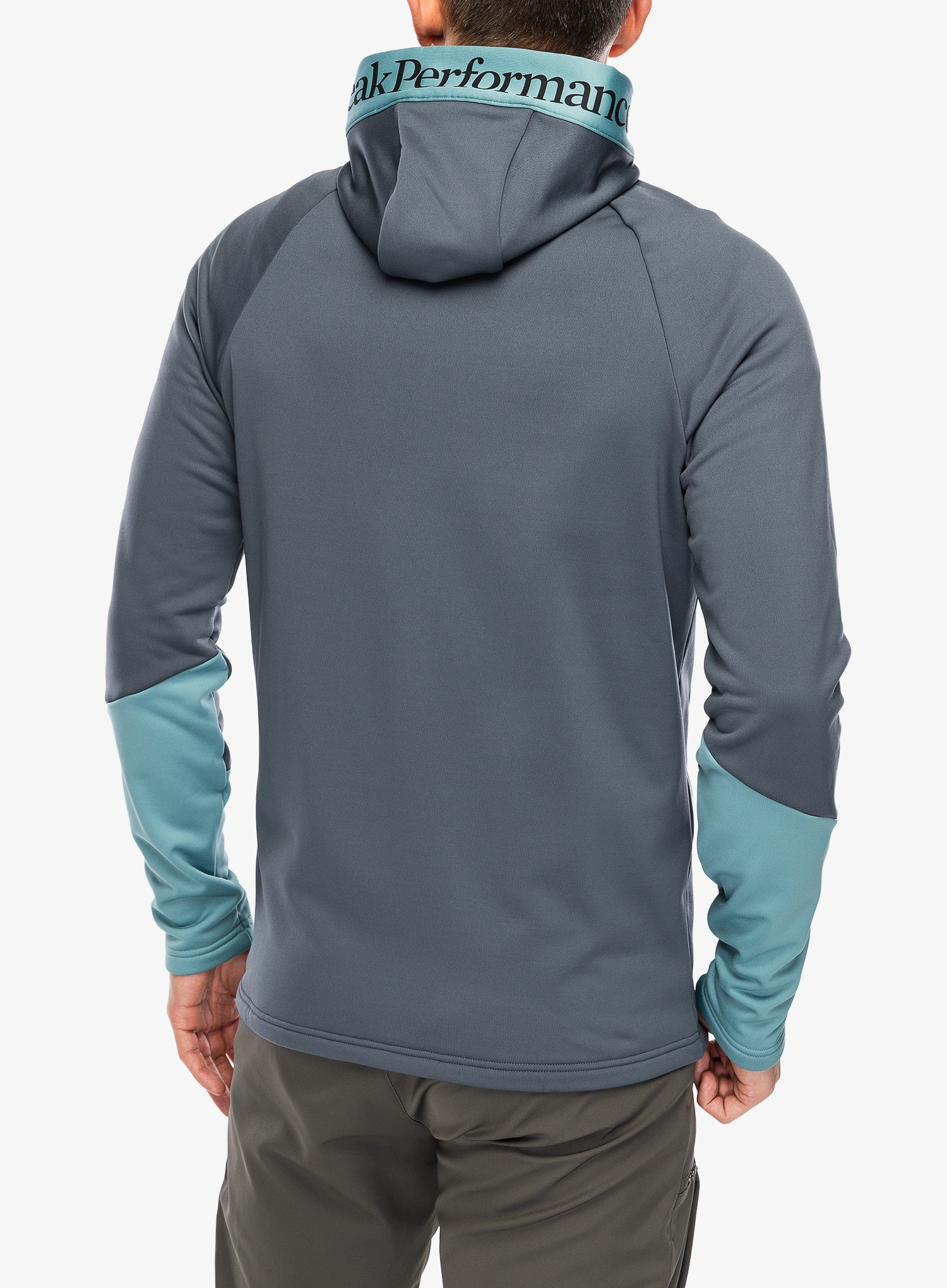 Mikina s kapucňou Peak Performance Rider Essentials Zip Hood - mountain mist/deluded vision