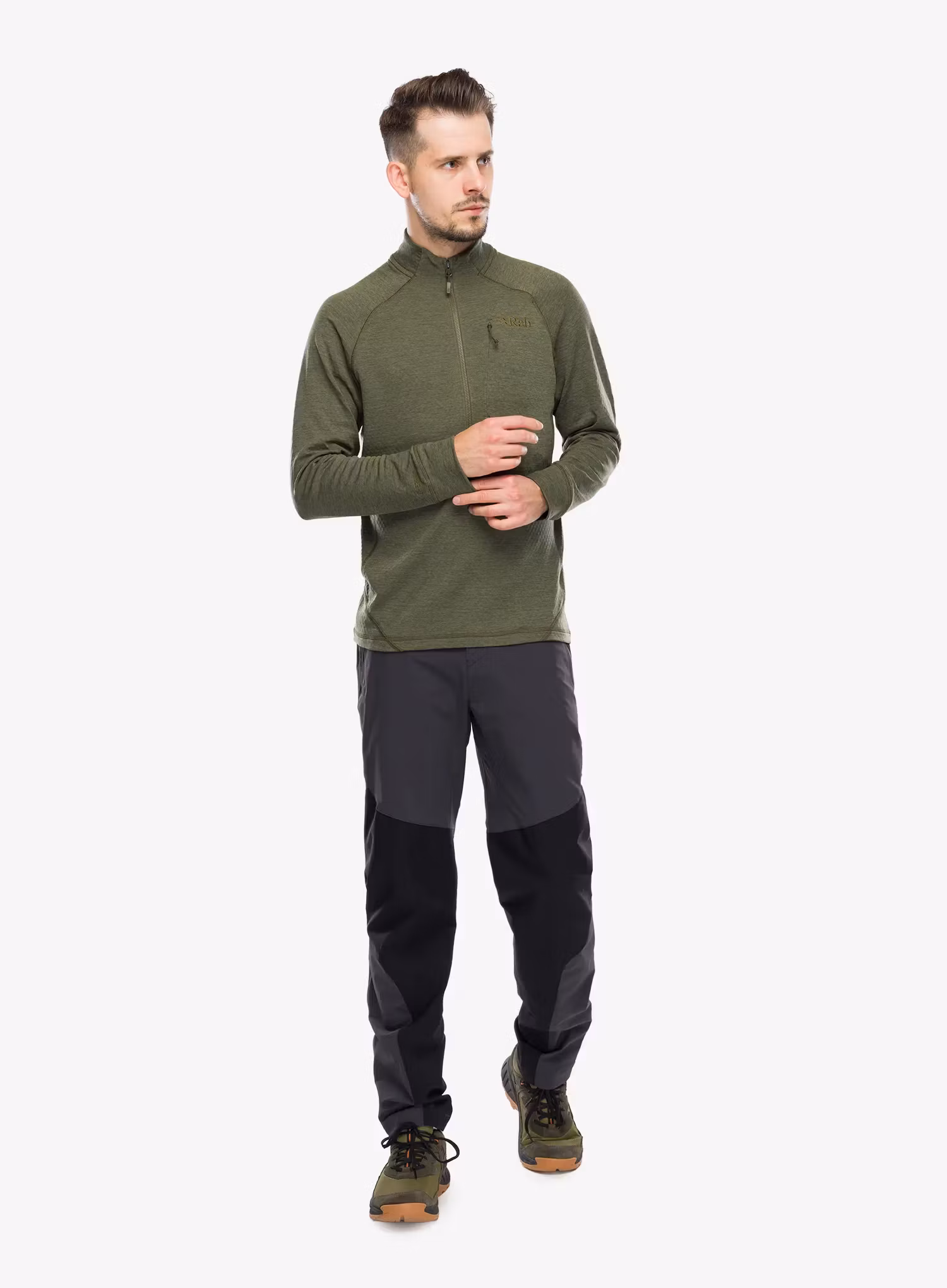 Mikina na zips Rab Nexus Pull-On - olive