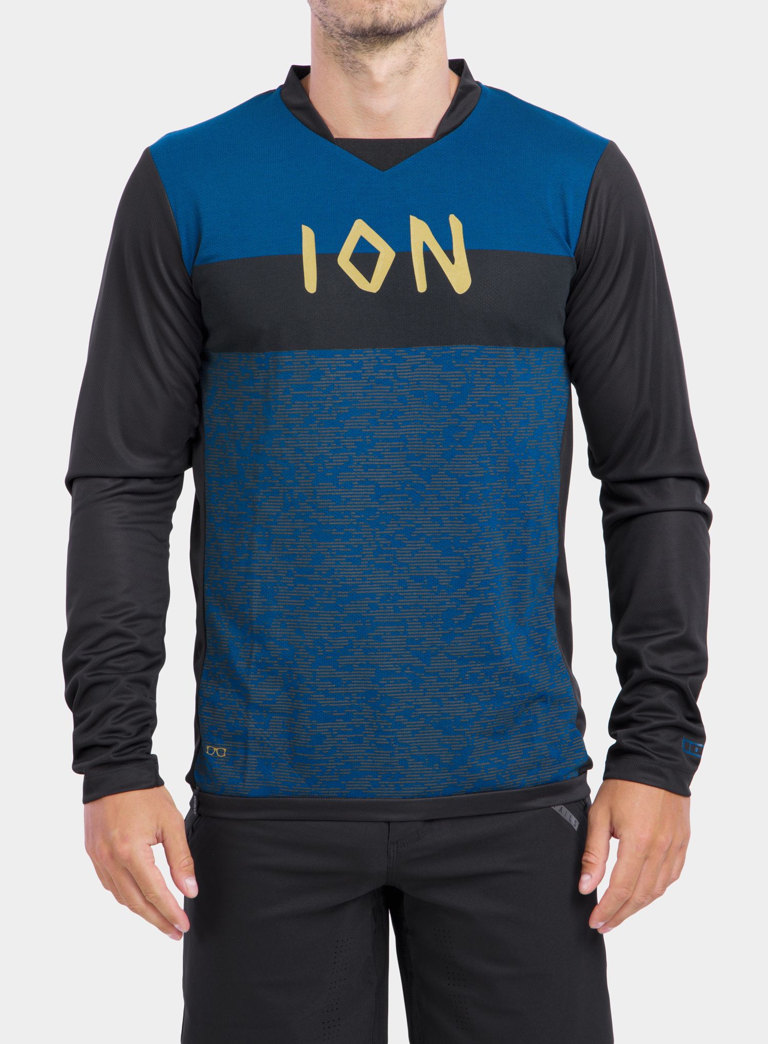 Cyklistická mikina ION LS Scrub AMP - ocean blue