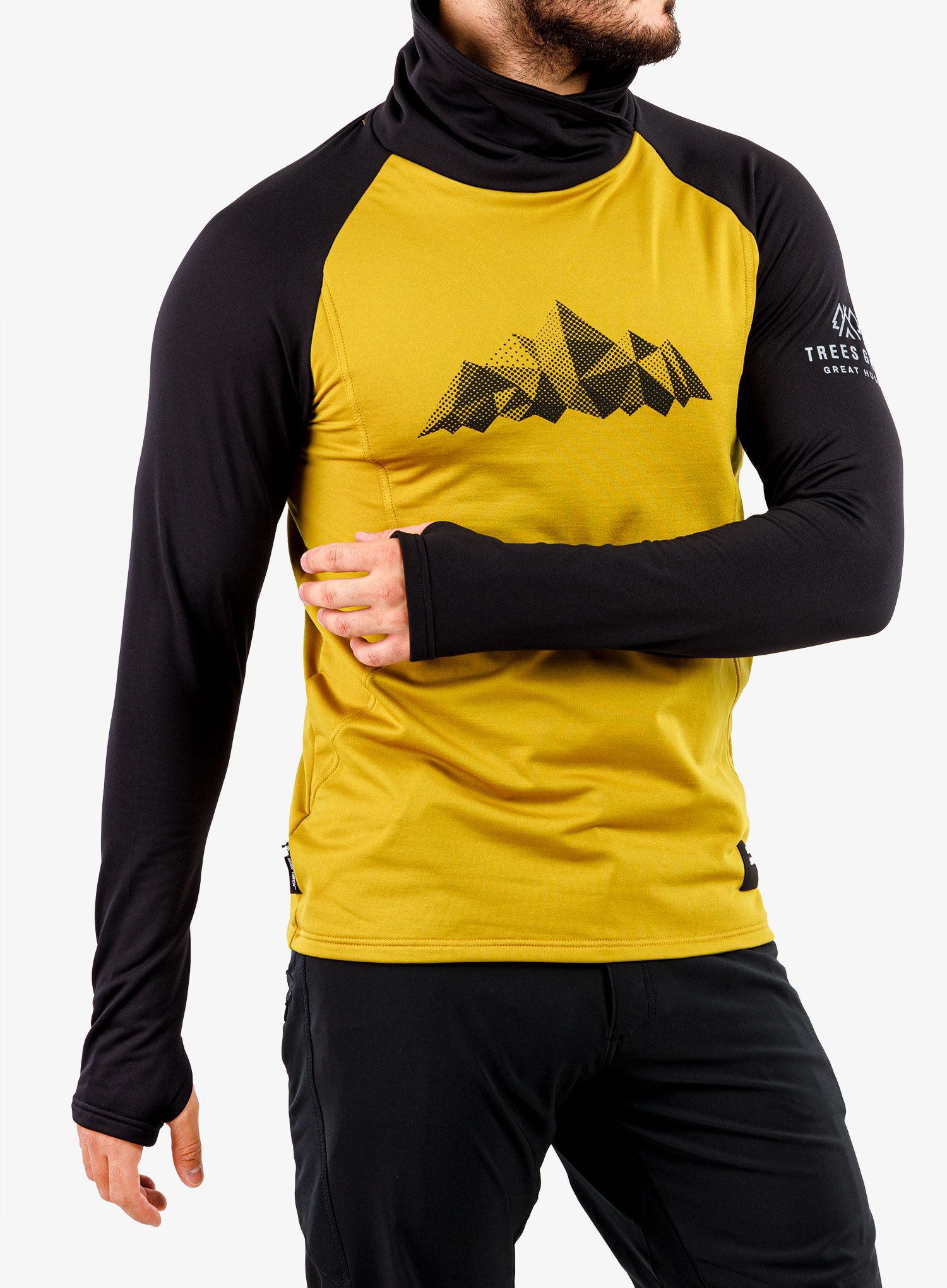 Mikina Sensor Coolmax Thermo - mustard/black