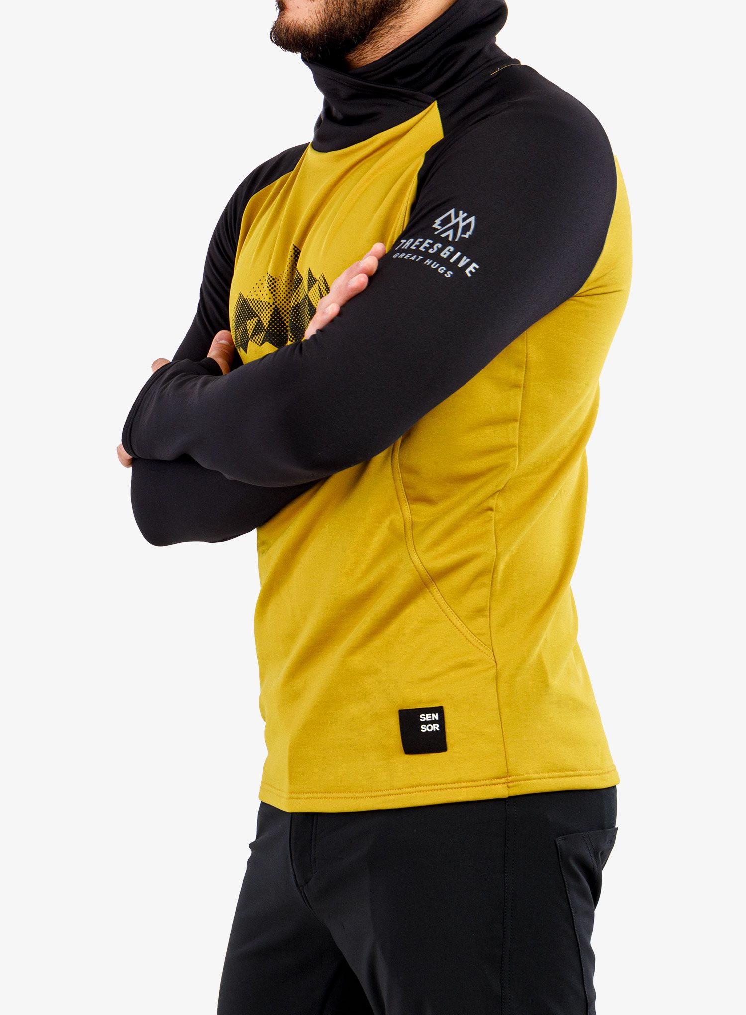 Mikina Sensor Coolmax Thermo - mustard/black