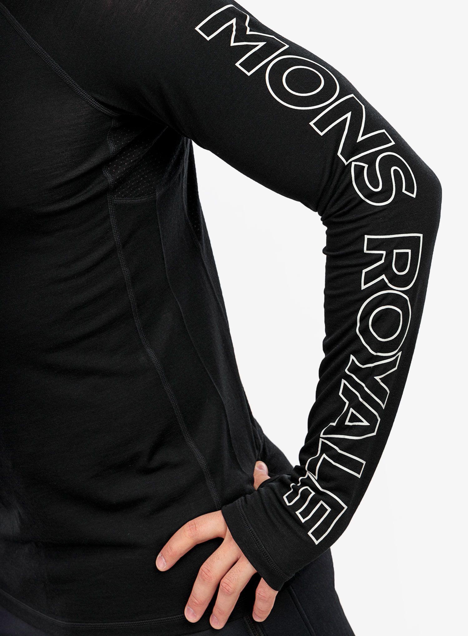 Funkčné tričko Mons Royale Temple Tech Hood - black