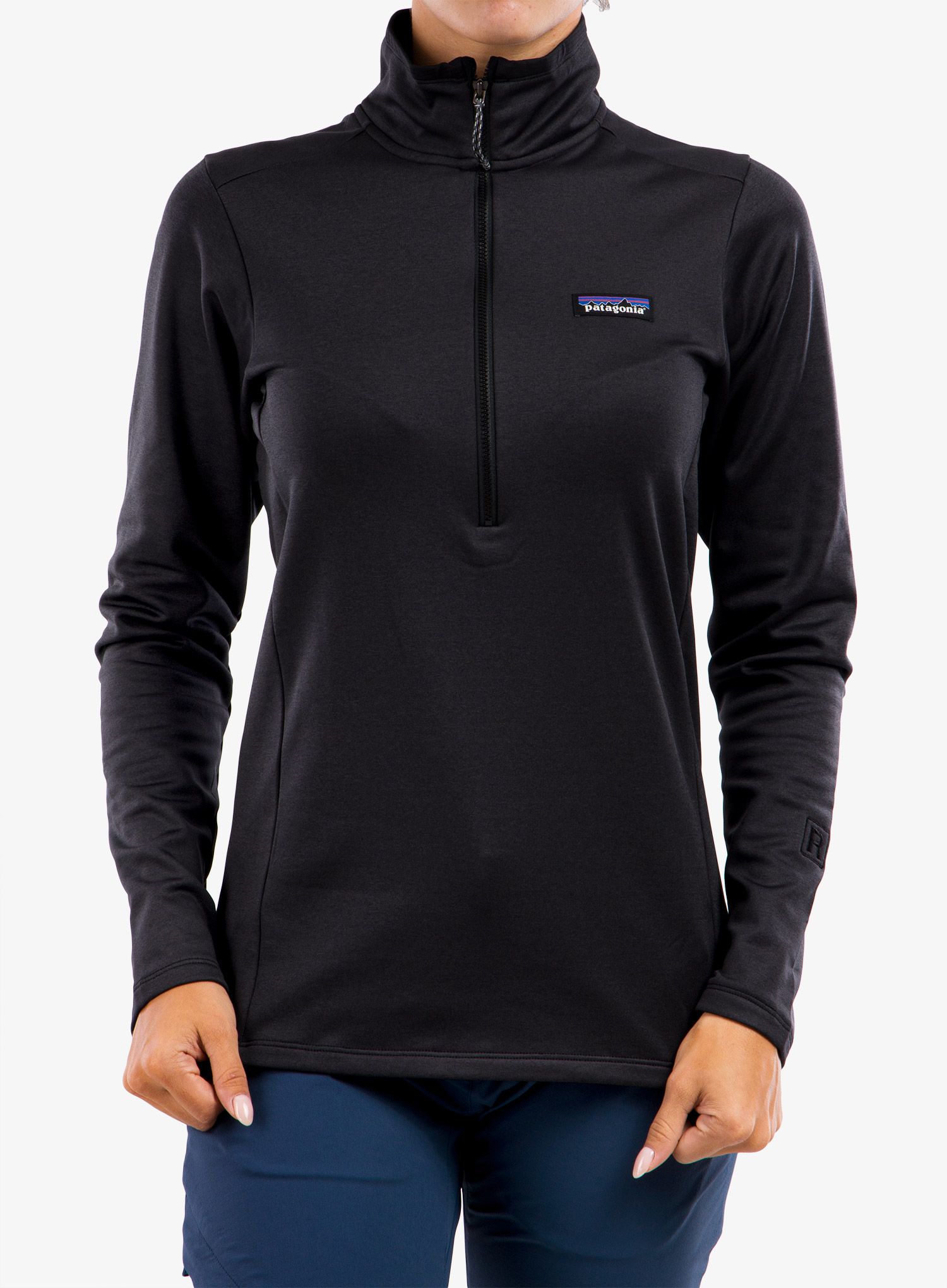 Flísová mikina dámska Patagonia R1 Daily Zip Neck - ink black/black x-dye