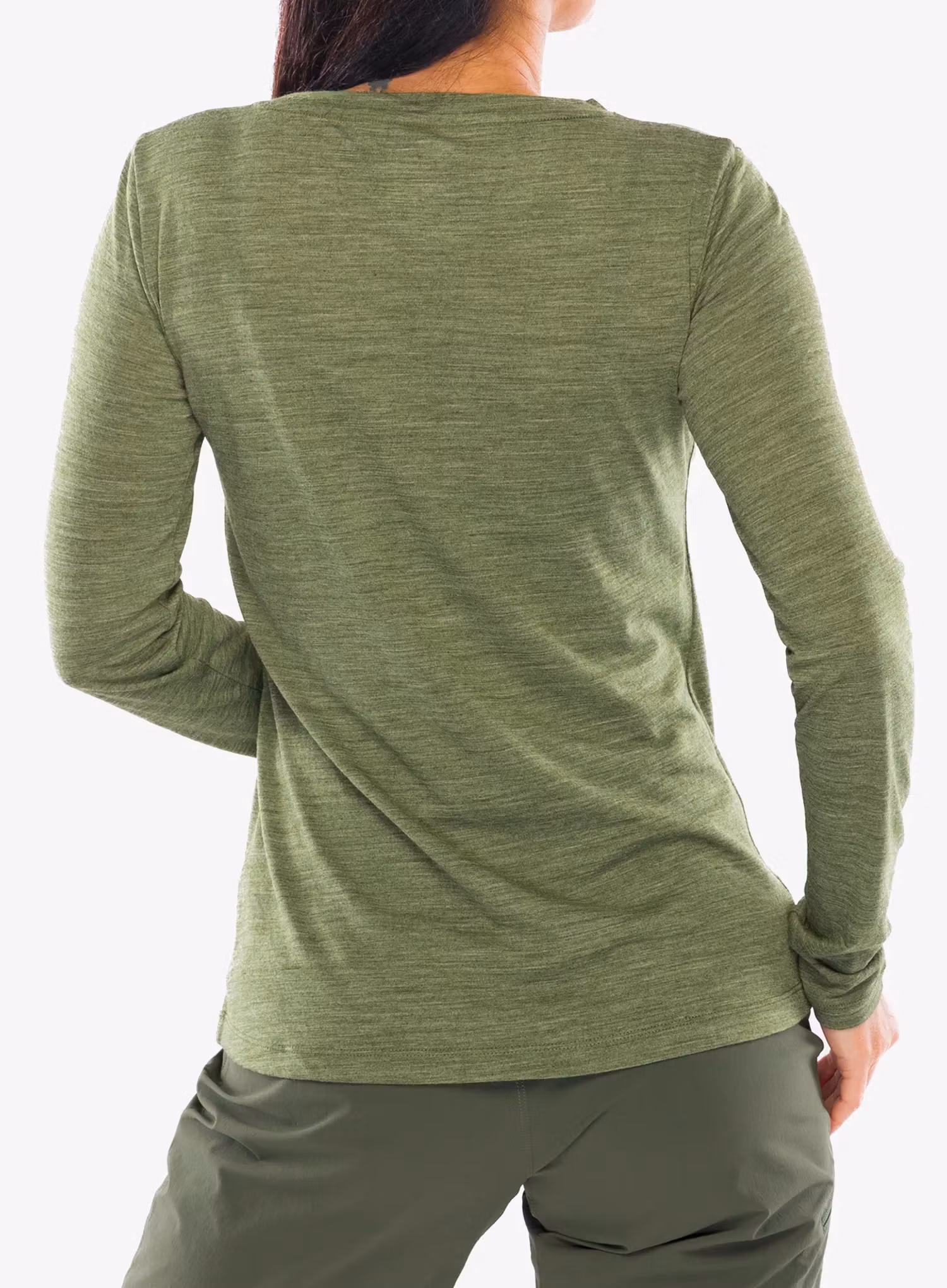 Longsleeve dámsky Super.natural Berggluck LS - leaf melange/feather grey