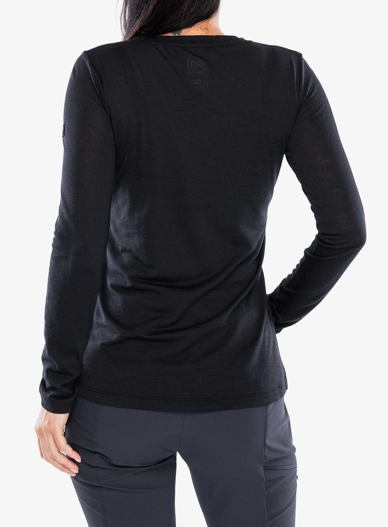 Longsleeve dámsky Super.natural Free Ski Tickets LS - jet black/feather grey