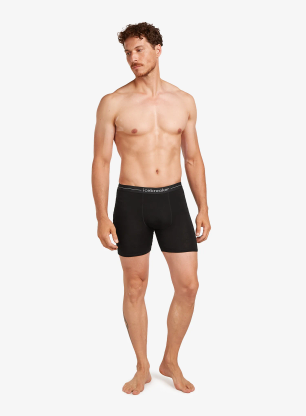 Boxerky Icebreaker Anatomica Long Boxers - black