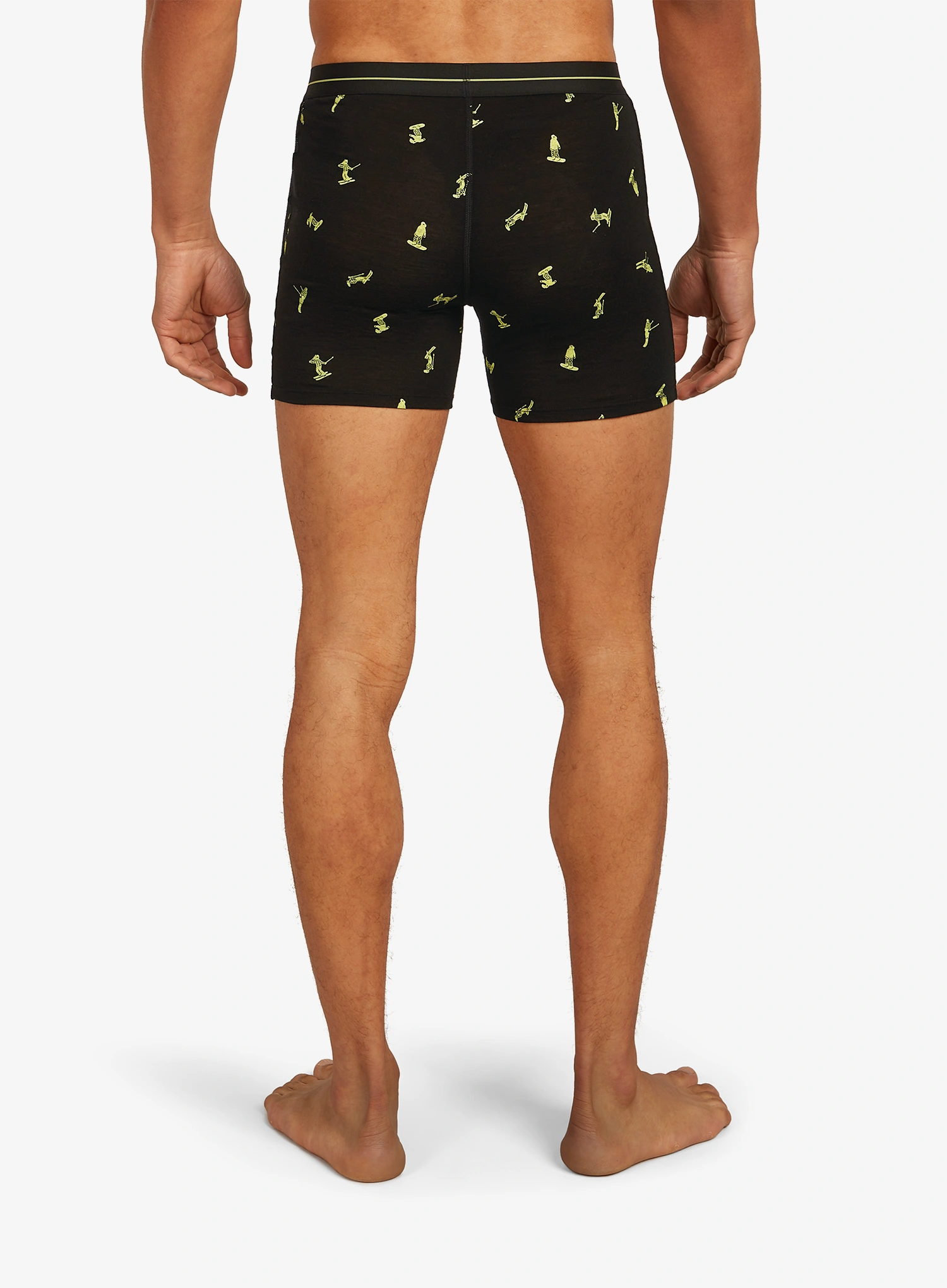 Boxerky Icebreaker Merino 150 Anatomica Boxers Ski Day - black/peridot/aop