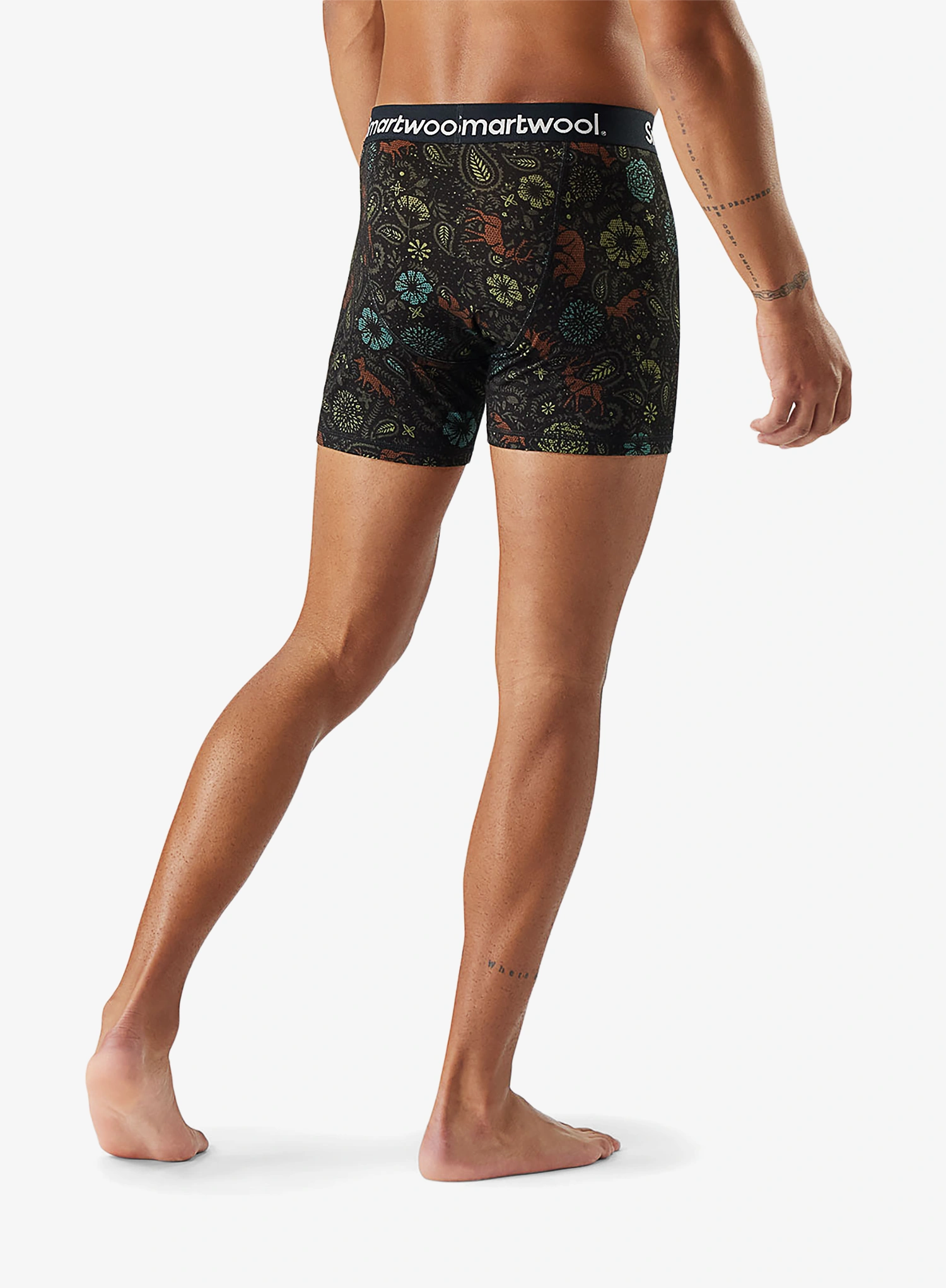 Boxerky Smartwool Merino Print Boxer Brief Boxed - black paisley