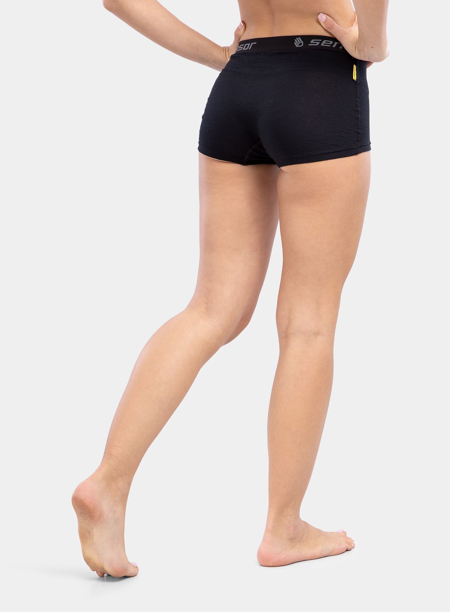 Dámske boxerky Sensor Merino Active Panties Boyshort - black