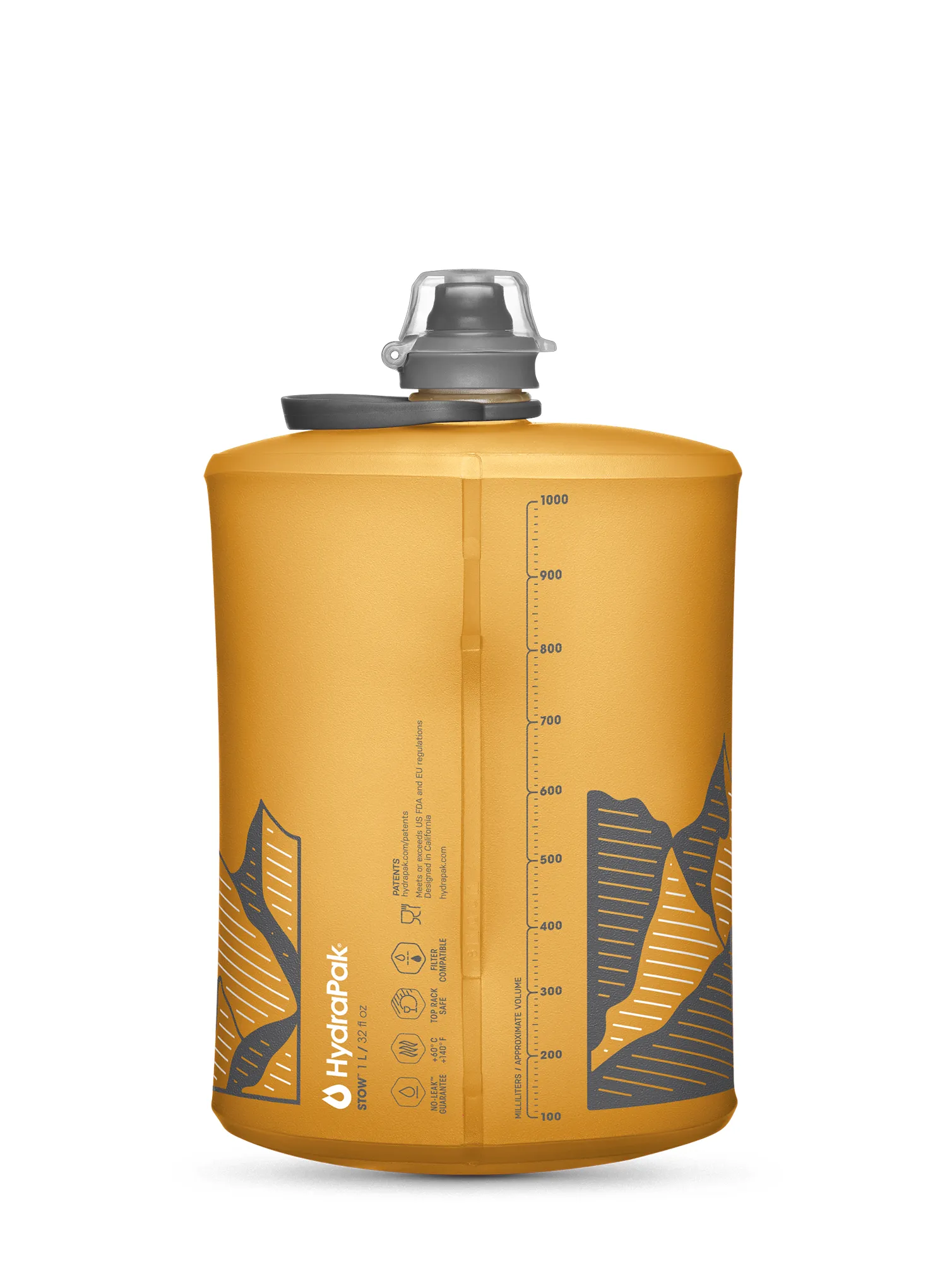 Turistická fľaša HydraPak Stow 1 L - golden yellow