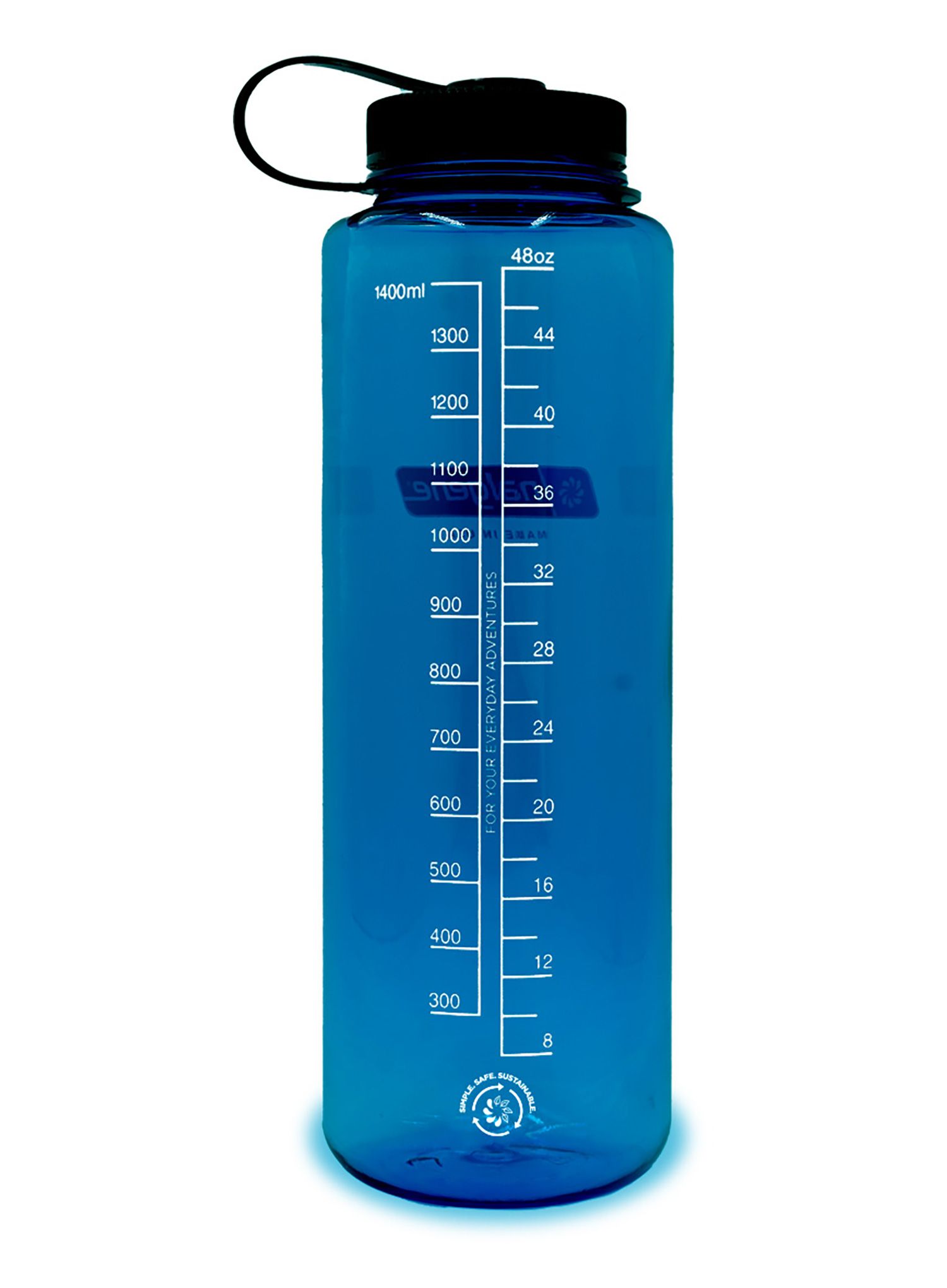 Turistická fľaša Nalgene Silo Sustain Wide Mouth 48 oz (1420 ml) - blue/black