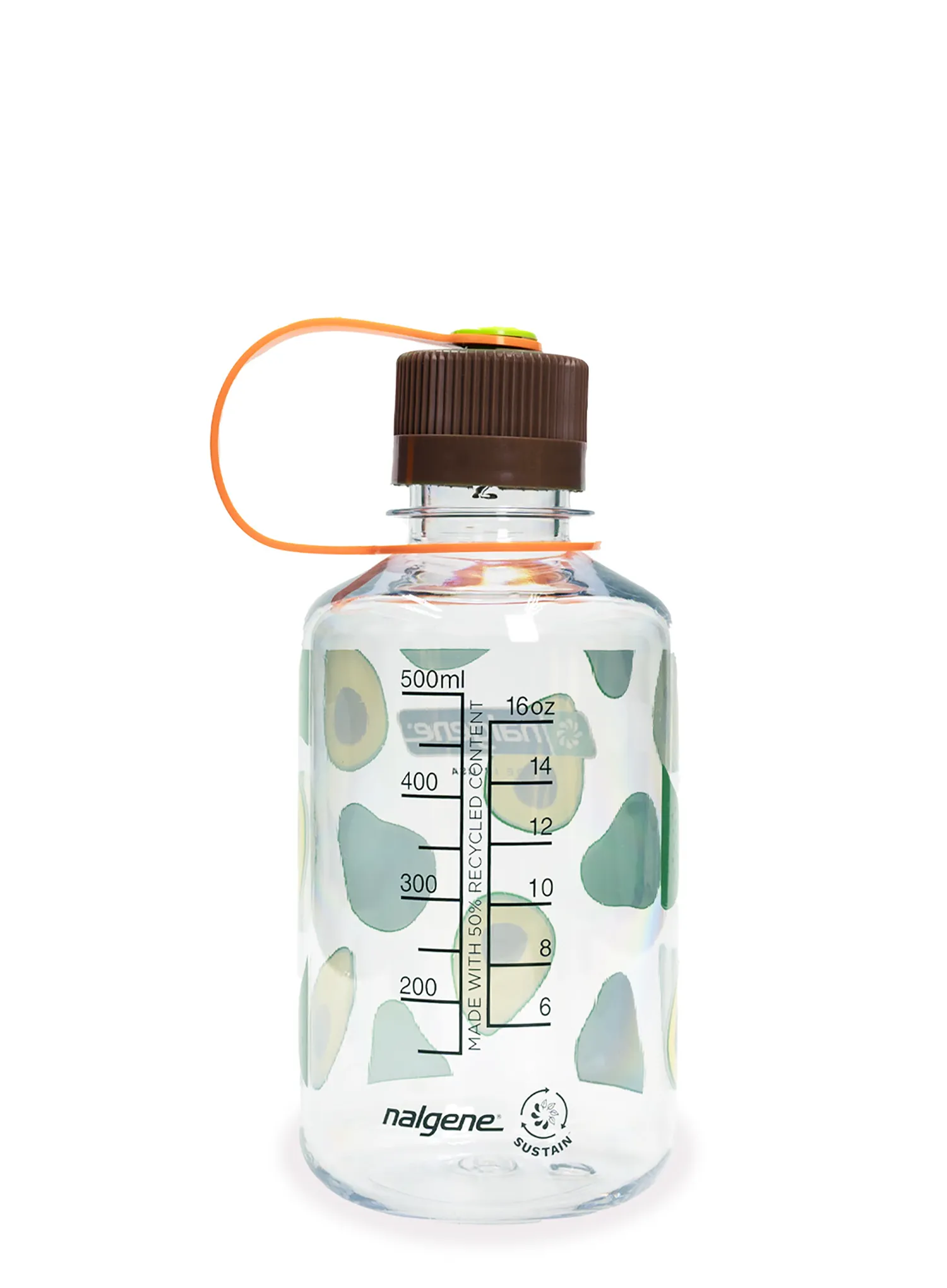 Turistická fľaša Nalgene Sustain Narrow Mouth Fruit Print 16 oz (473 ml) - avocados