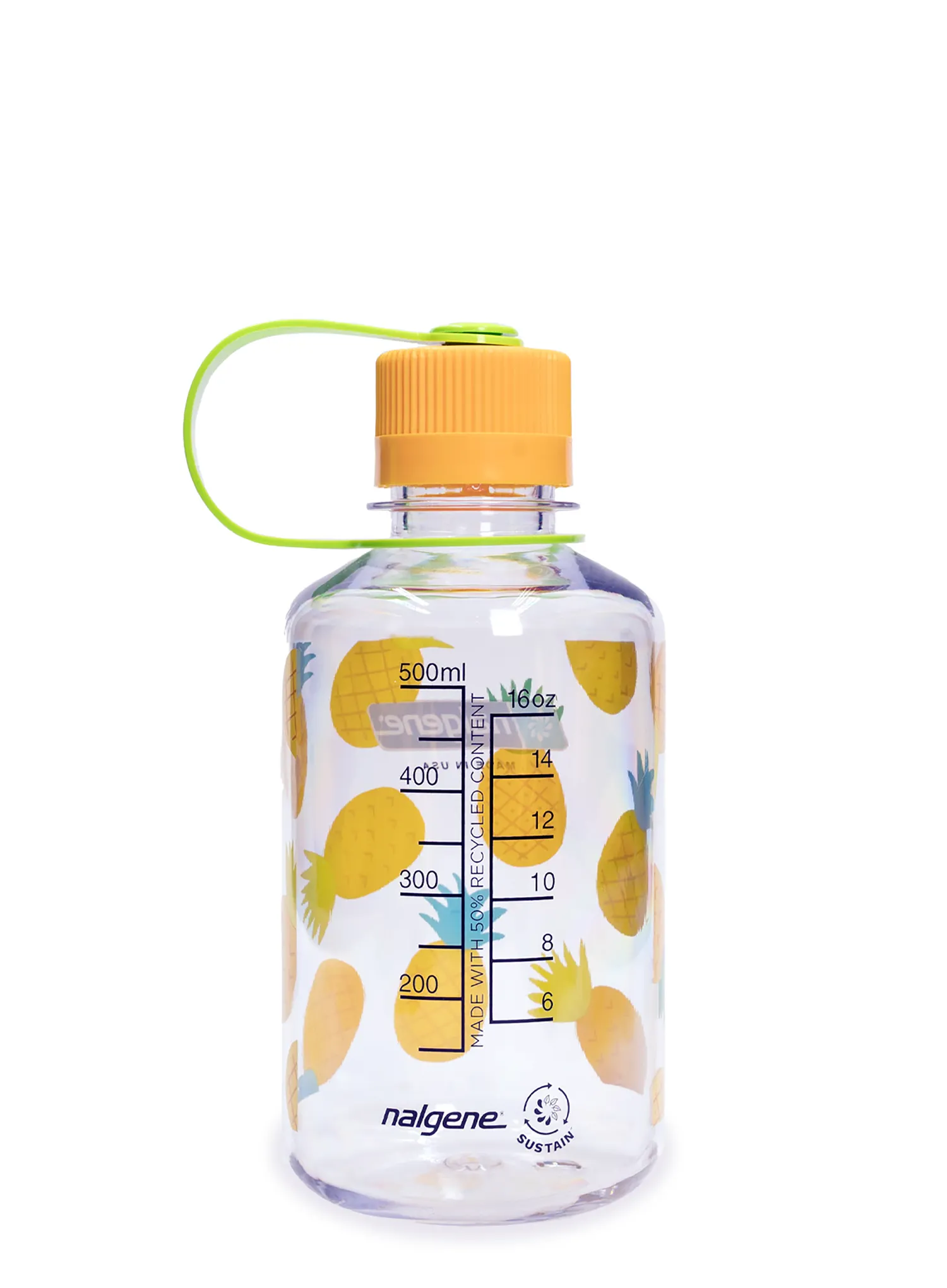 Turistická fľaša Nalgene Sustain Narrow Mouth Fruit Print 16 oz (473 ml) - pineapples