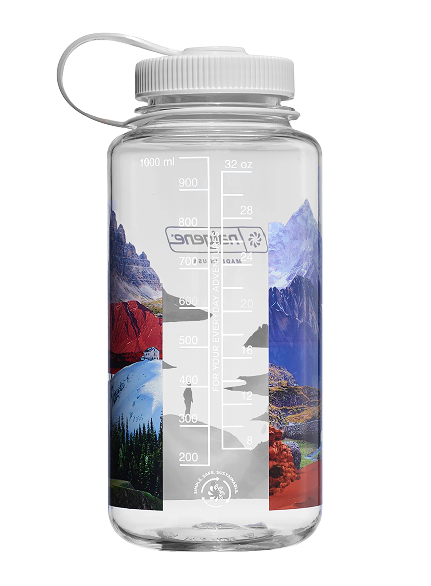 Turistická fľaša Nalgene Sustain Wide Mouth 32 oz (946 ml) - mixed landscapes