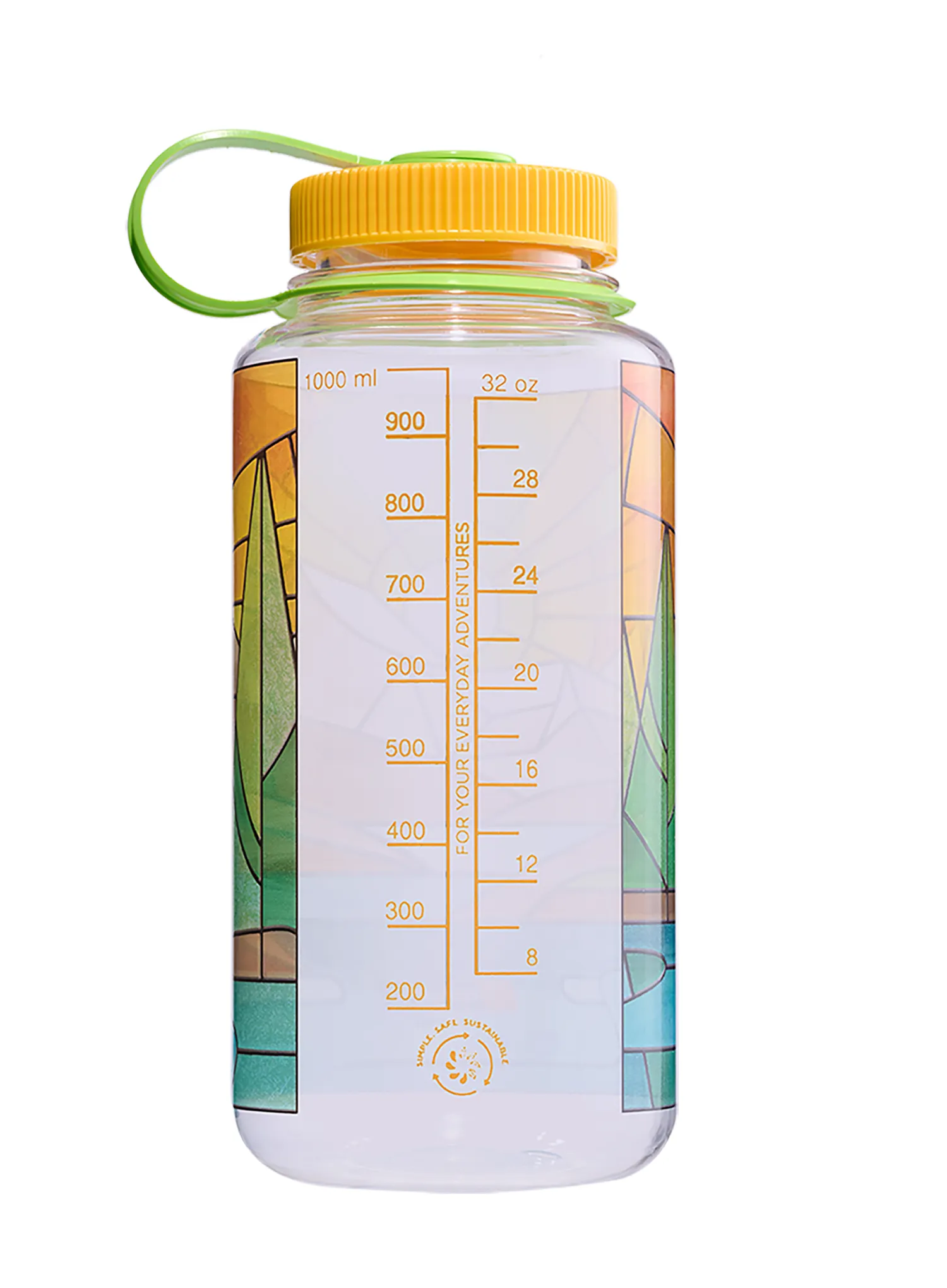 Turistická fľaša Nalgene Wide Mouth 32 oz (946 ml) - clear stained glass river
