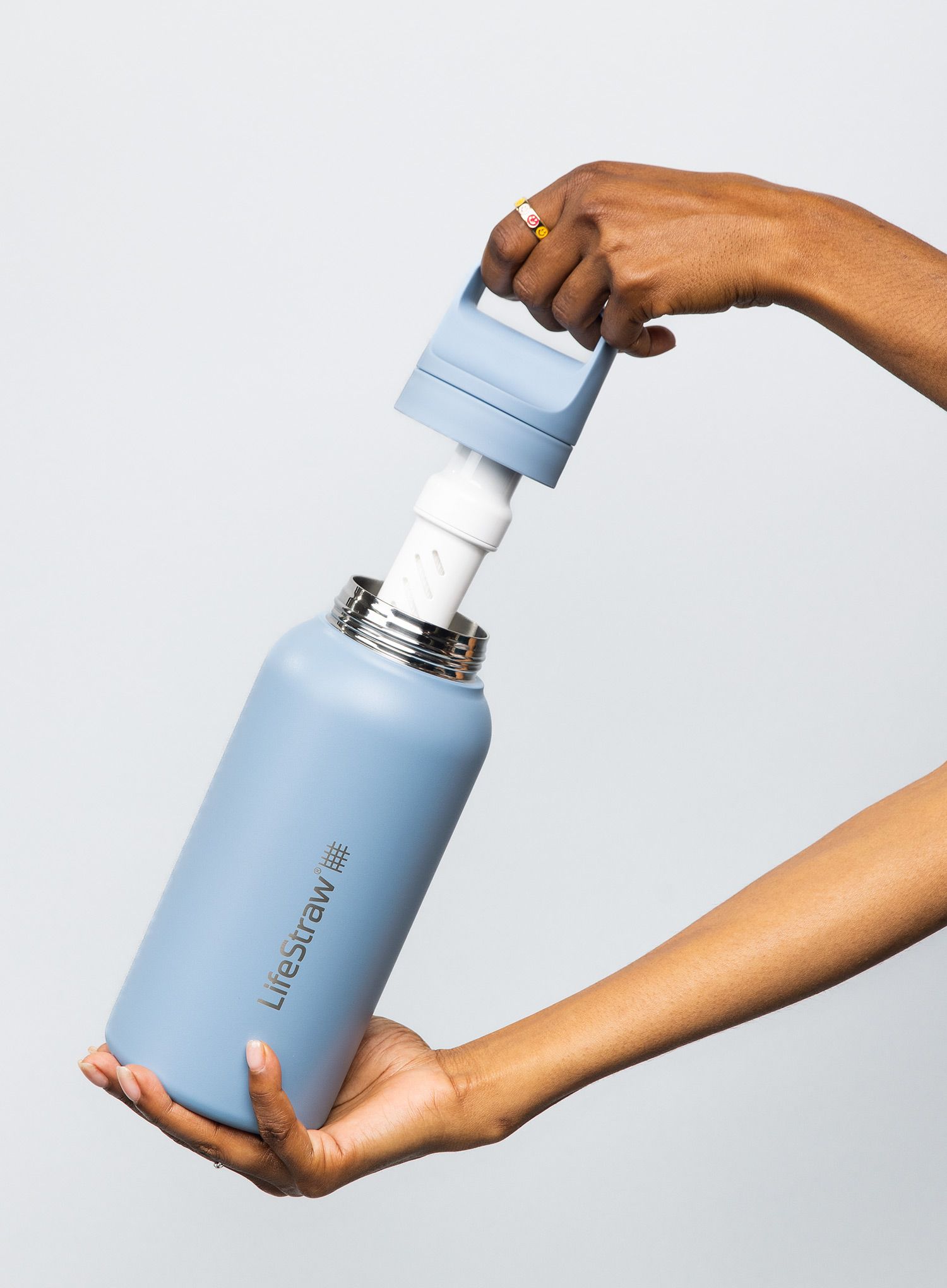 Filtračná fľaša Lifestraw Go 2.0 Stainless Steel Water Filter 1L - icelandic blue