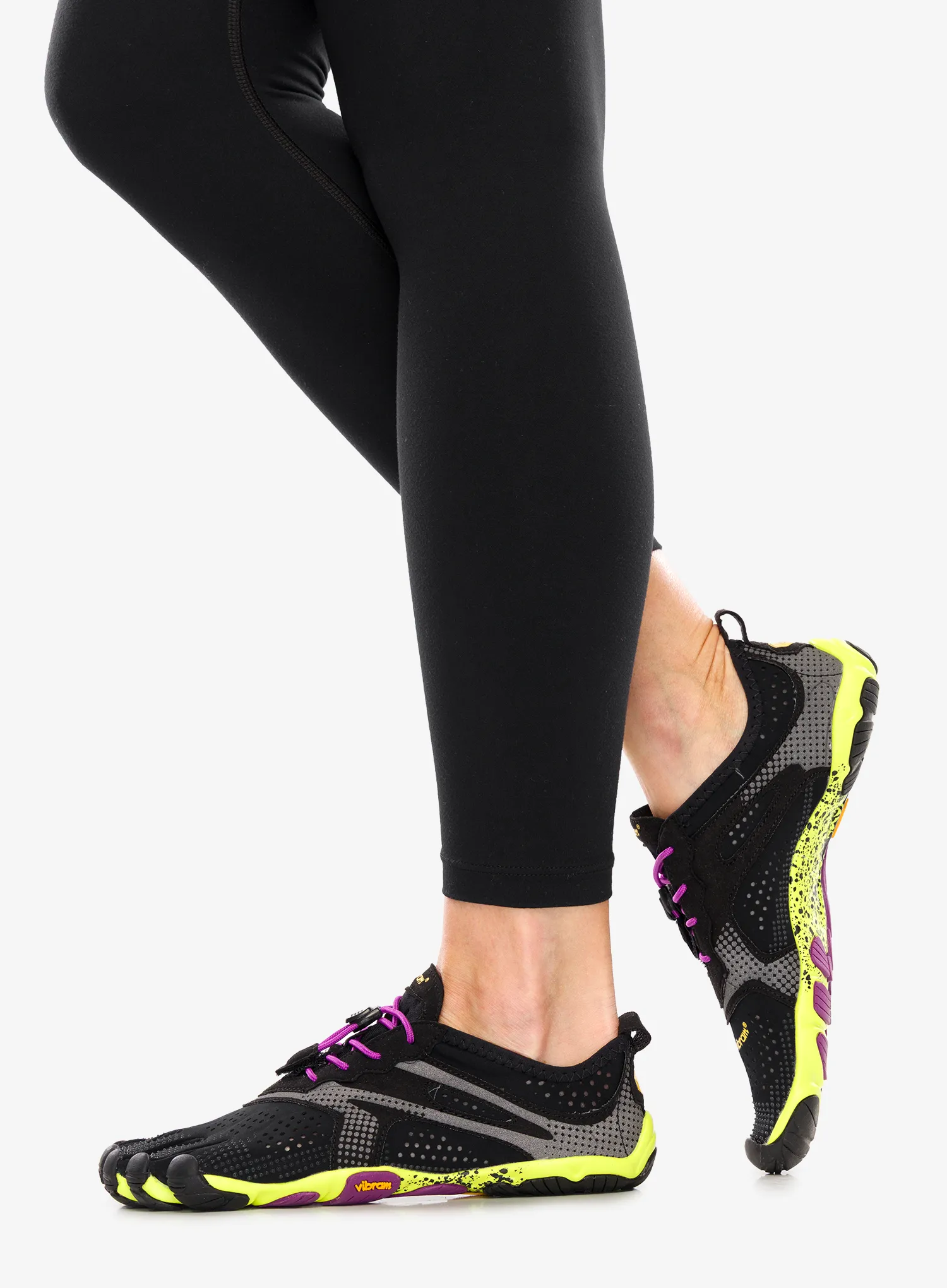 Dámske bežecké topánky Vibram Fivefingers V-Run SS2021 - black/yellow/purple