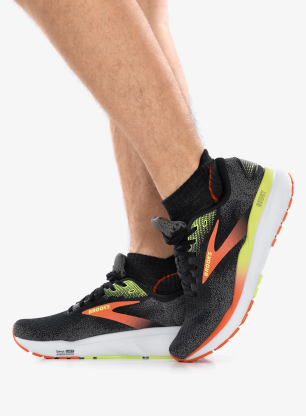 Bežecké tenisky pánske Brooks Ghost 16 - black/mandarin red/green