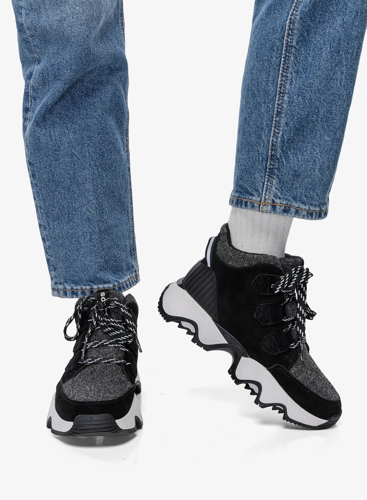 Dámske outdoor topánky Sorel Kinetic Impact Caribou Plus WP - black/sea salt