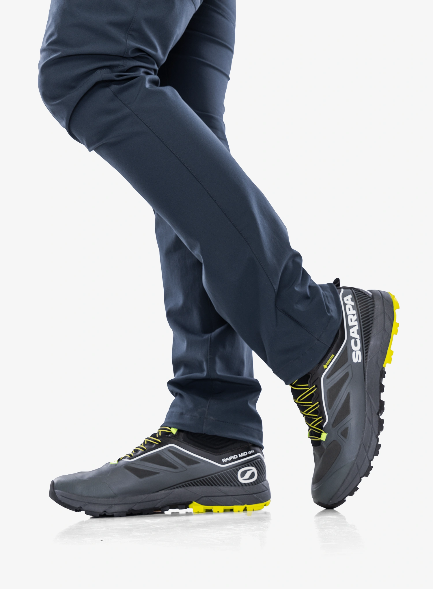 Topánky prístupové Scarpa Rapid Mid GTX - anthracite/acid lime/acid lime