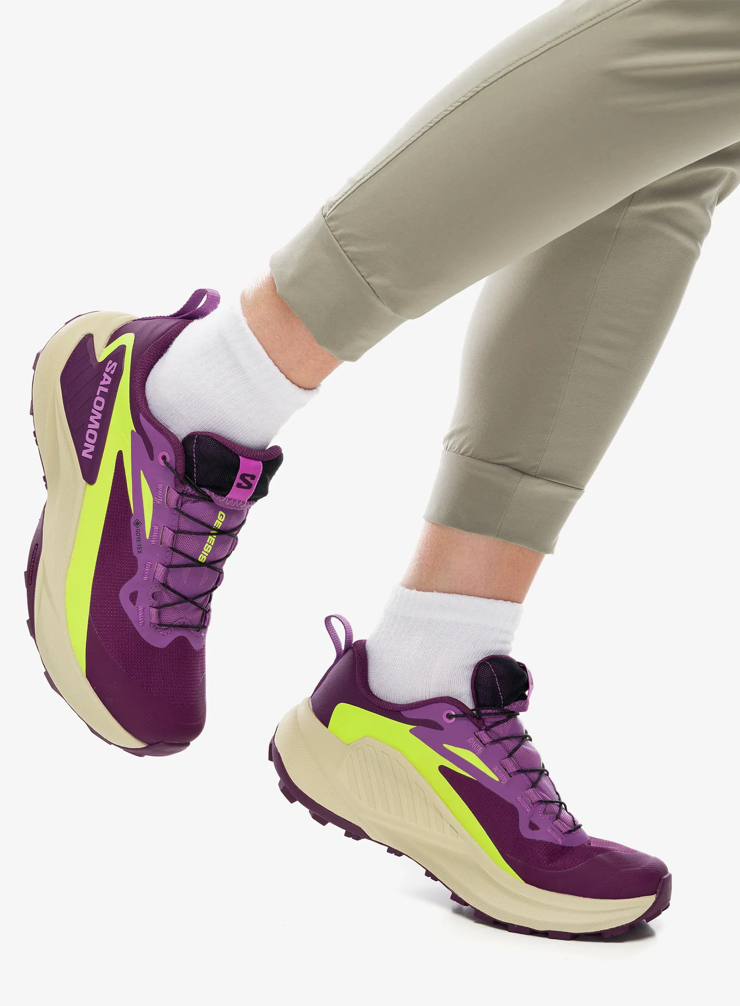 Dámske bežecké topánky Salomon Genesis GTX - bloom/concord/lime