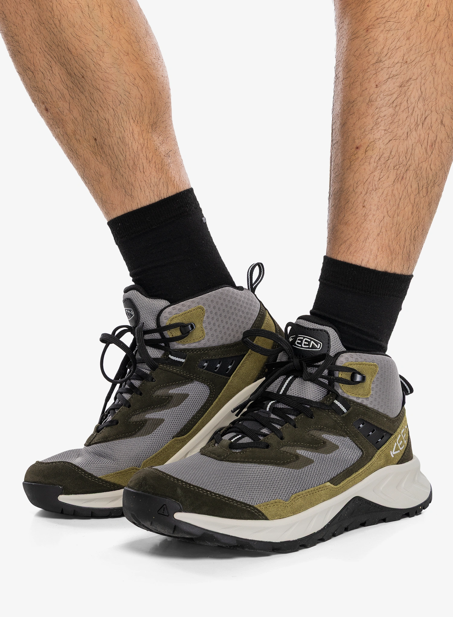 Turistické topánky Keen Hightrail Mid Wp - steel grey/forest night