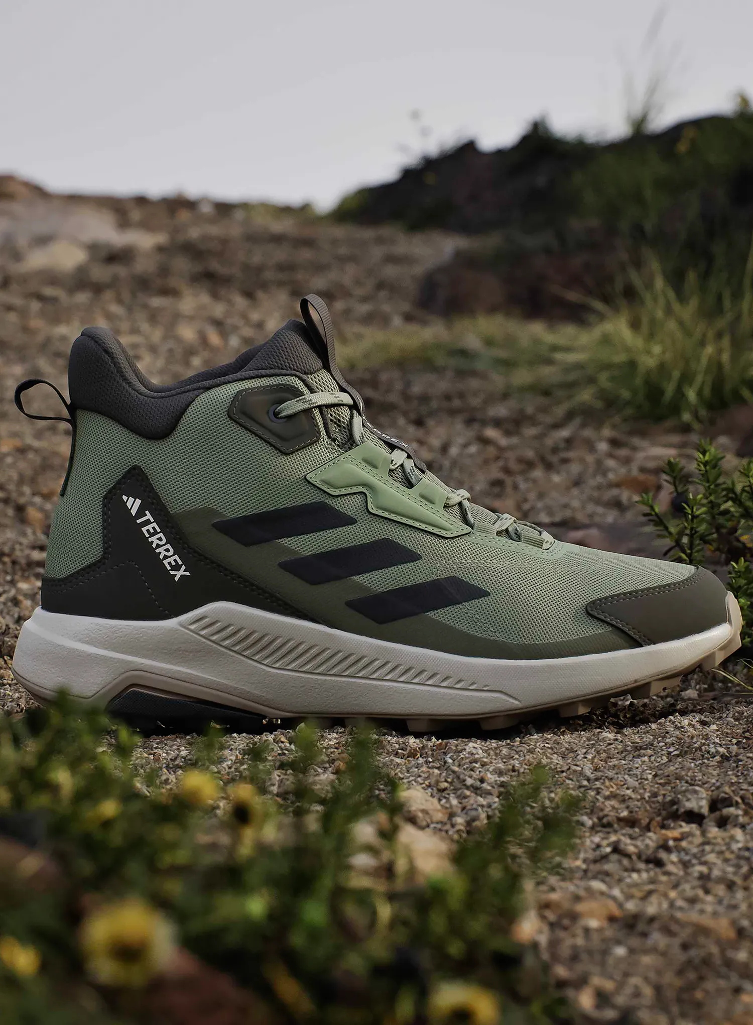 Vysoké topánky turistické adidas TERREX Anylander Mid - tent green/core blk/olive str