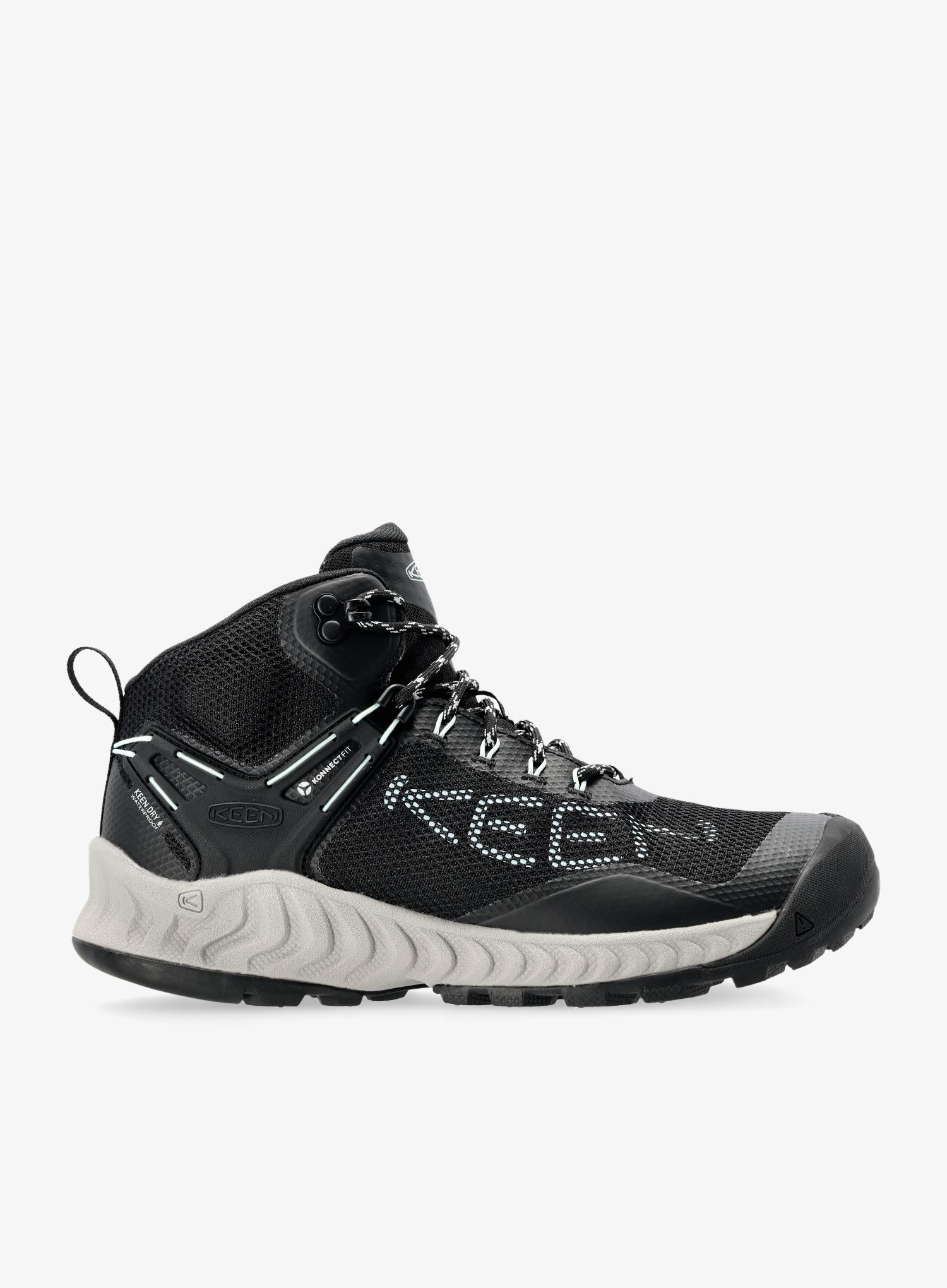 Turistické topánky dámske Keen Nxis Evo Mid WP - black/blue glass