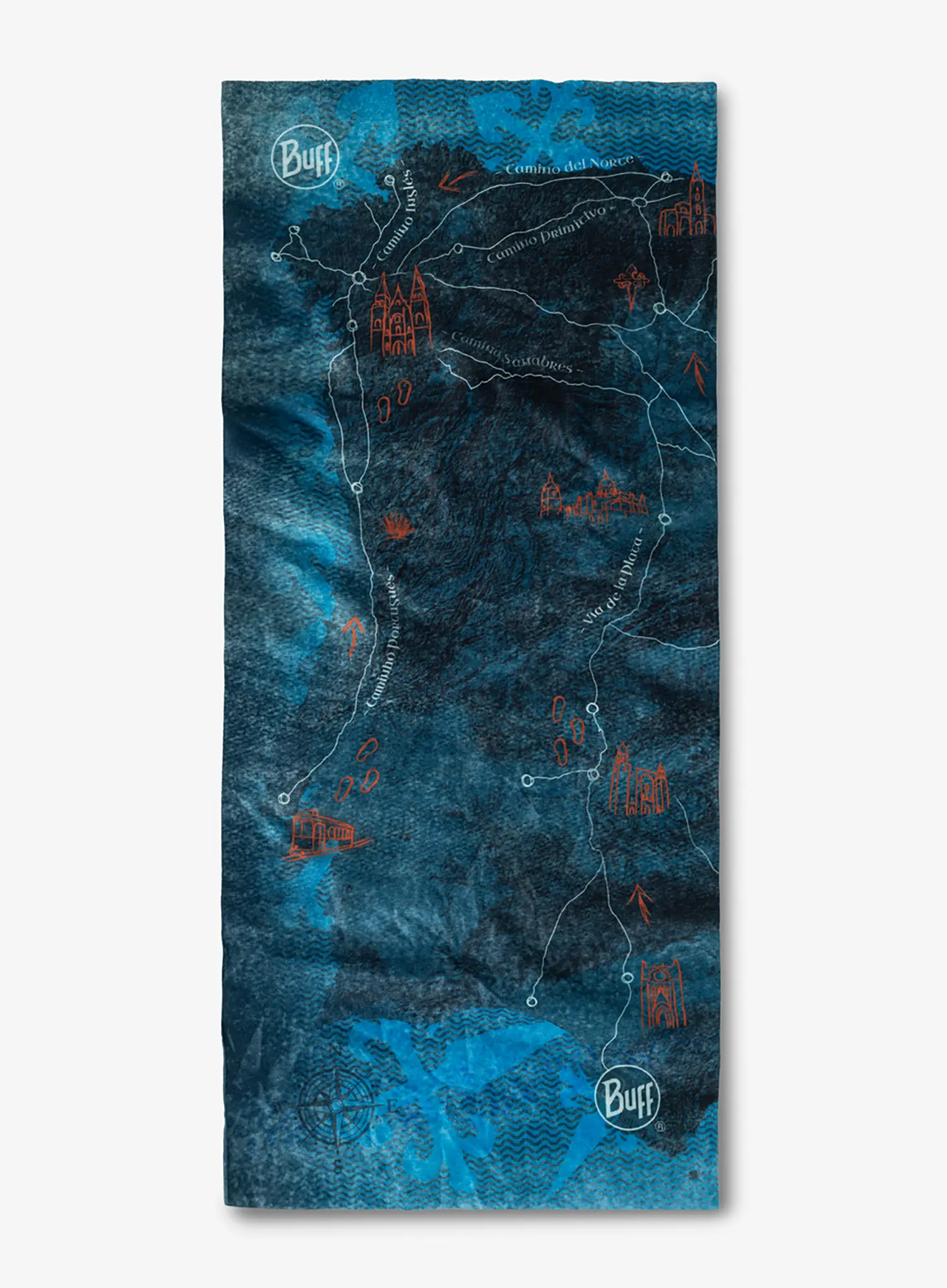 Multifunkčná šatka Buff CoolNet UV+ Camino de Santiago - peninsula denim