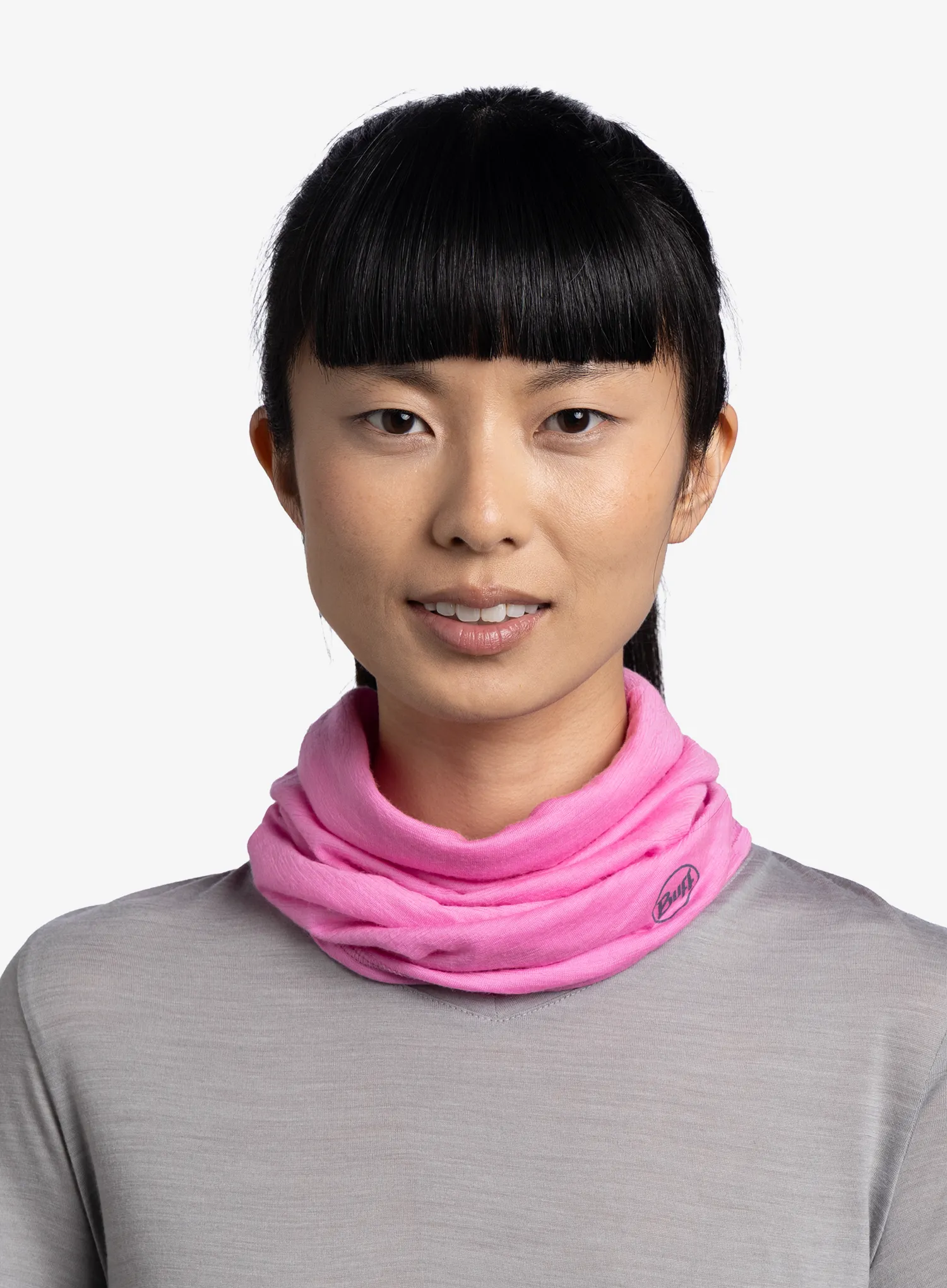 Multifunkčná šatka Buff Lightweight Merino Wool - solid fluor fuchsia