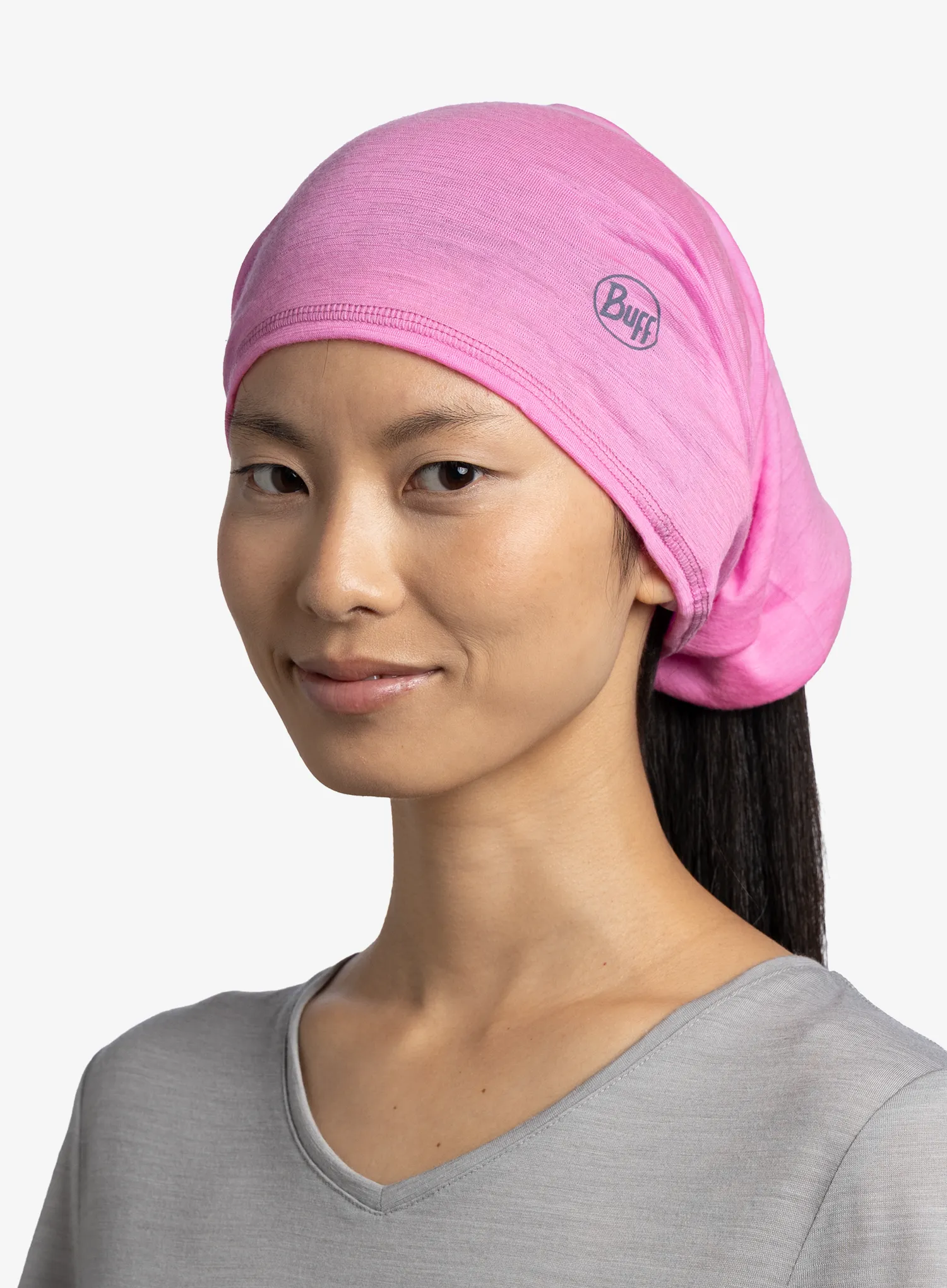 Multifunkčná šatka Buff Lightweight Merino Wool - solid fluor fuchsia