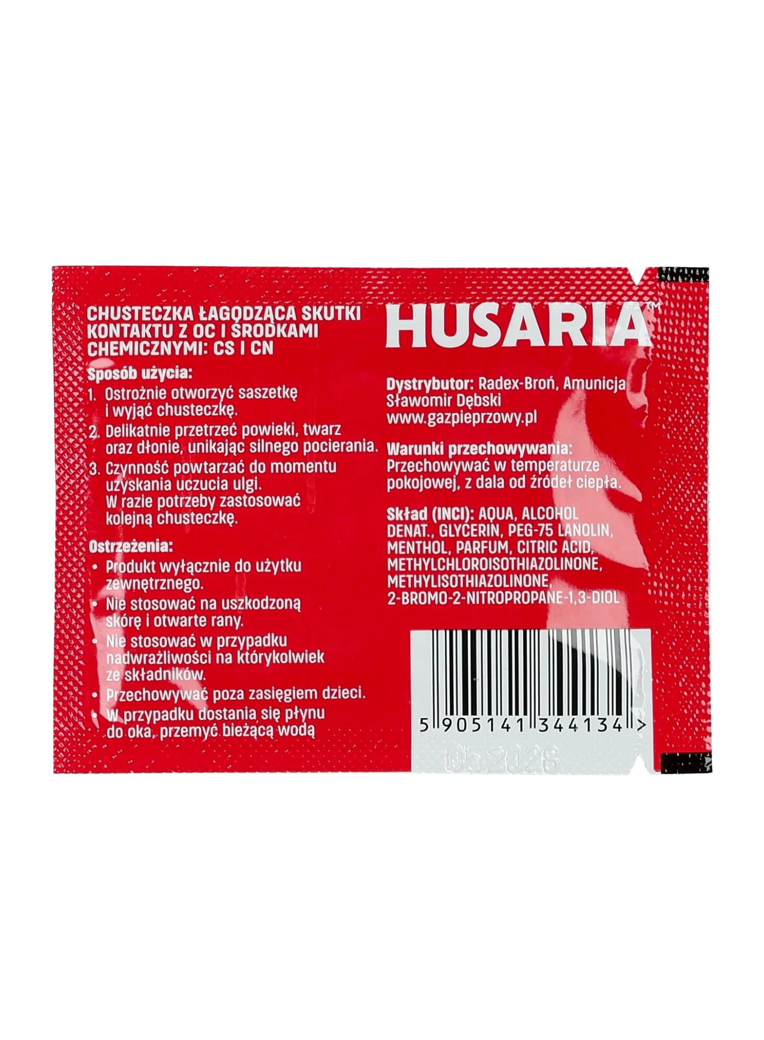 Dekontaminačný obrúsok Husaria Pepper Spray Neurtalizing Wipe