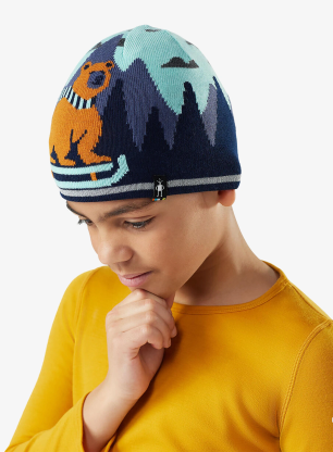 Čiapka pre deti Smartwool Reversible Art Beanie - pacific blue