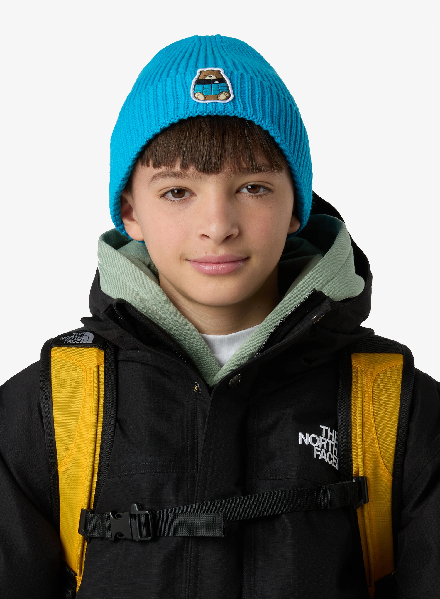 Čiapka pre deti The North Face Logo Box Cuffed Beanie - meridian blue/bear patch