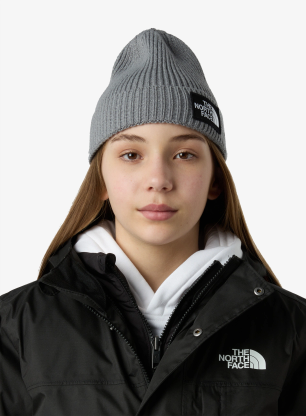 Detská čiapka The North Face Logo Box Cuffed Beanie - tnf medium grey heather