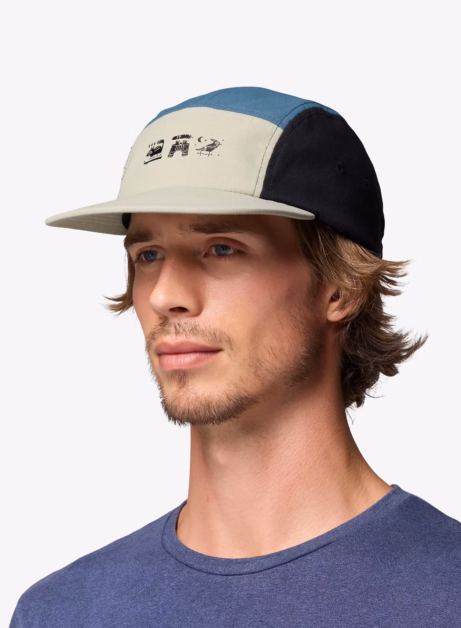 Šiltovka Columbia Creek Side 5 Panel Hat - safari/black/3 little icons