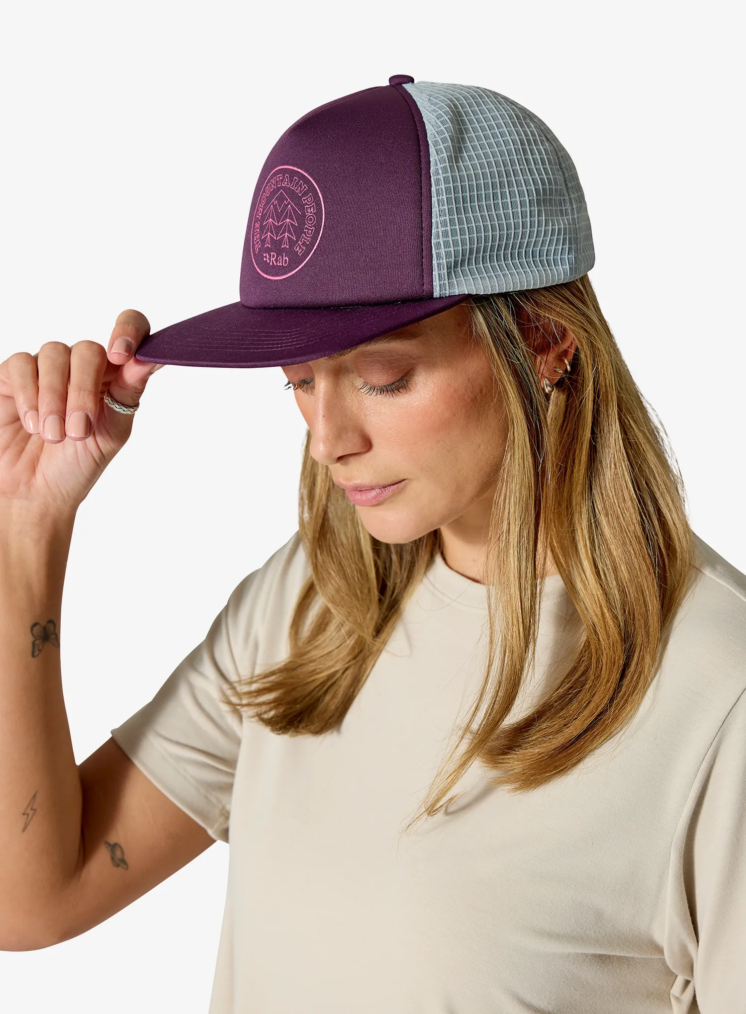 Šiltovka Rab Cirque Print Cap - mulberry/pewter